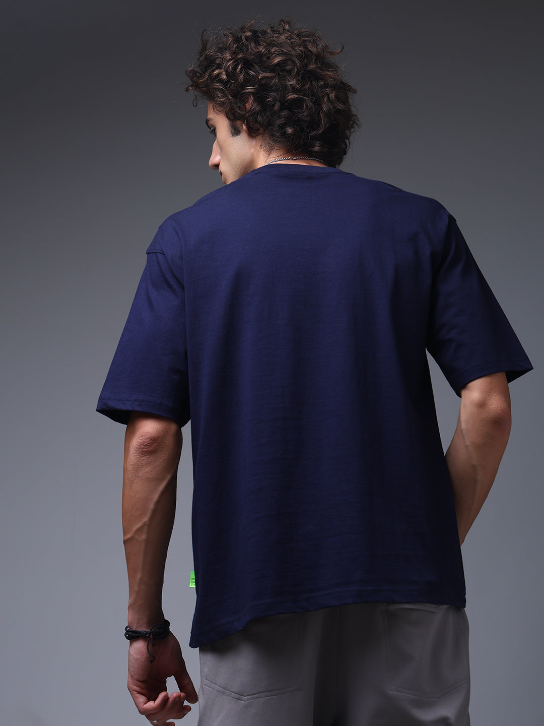 Men's Oversized Solid Navy Tshirt