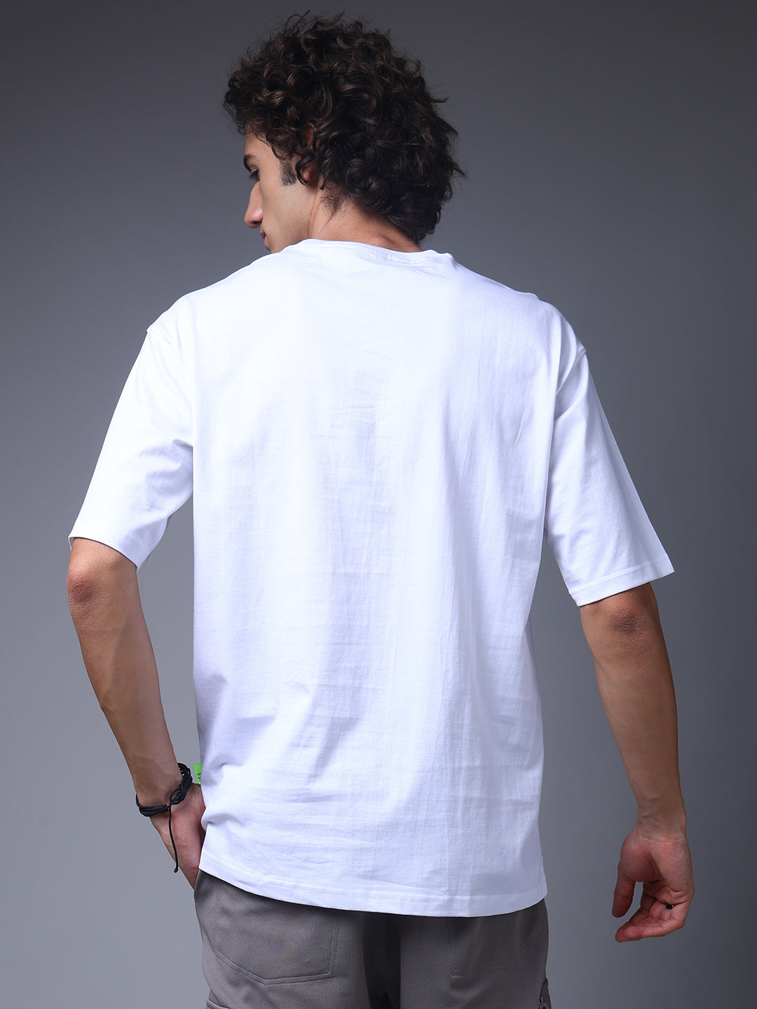 Men's Oversized Solid White Tshirt