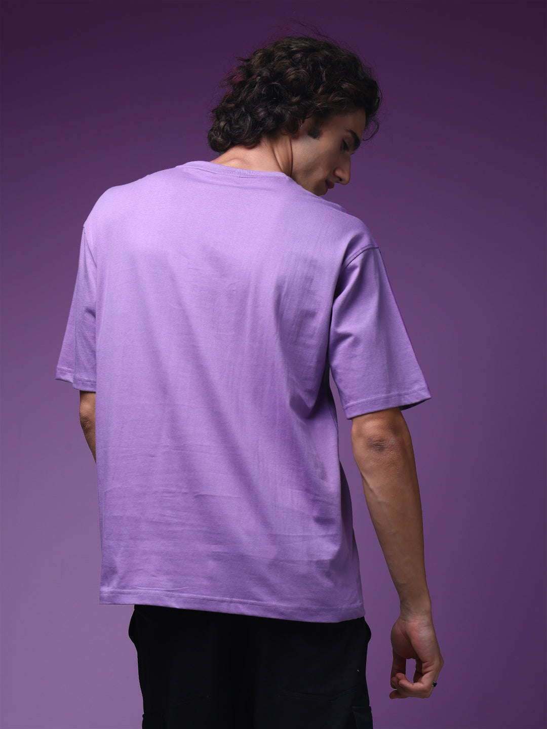Men's Oversized Solid Lavender Tshirt