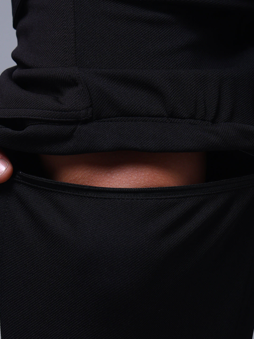 Men's Straight Fit Black Detachable Cargo Pants