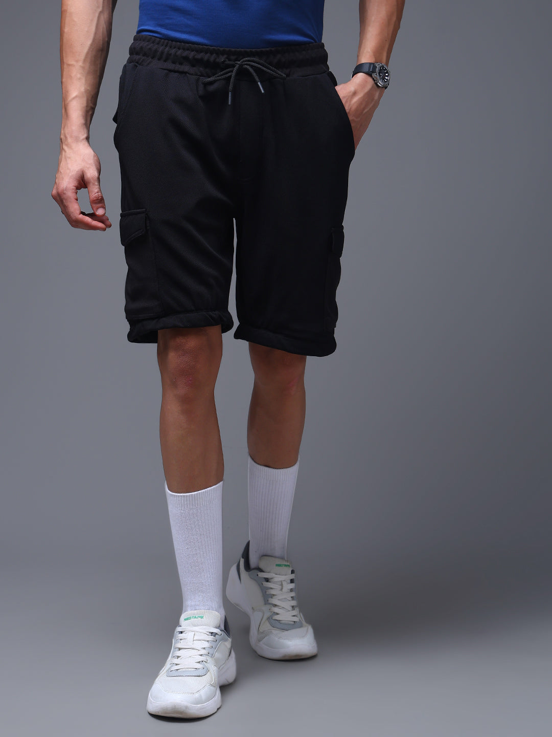 Men's Straight Fit Black Detachable Cargo Pants