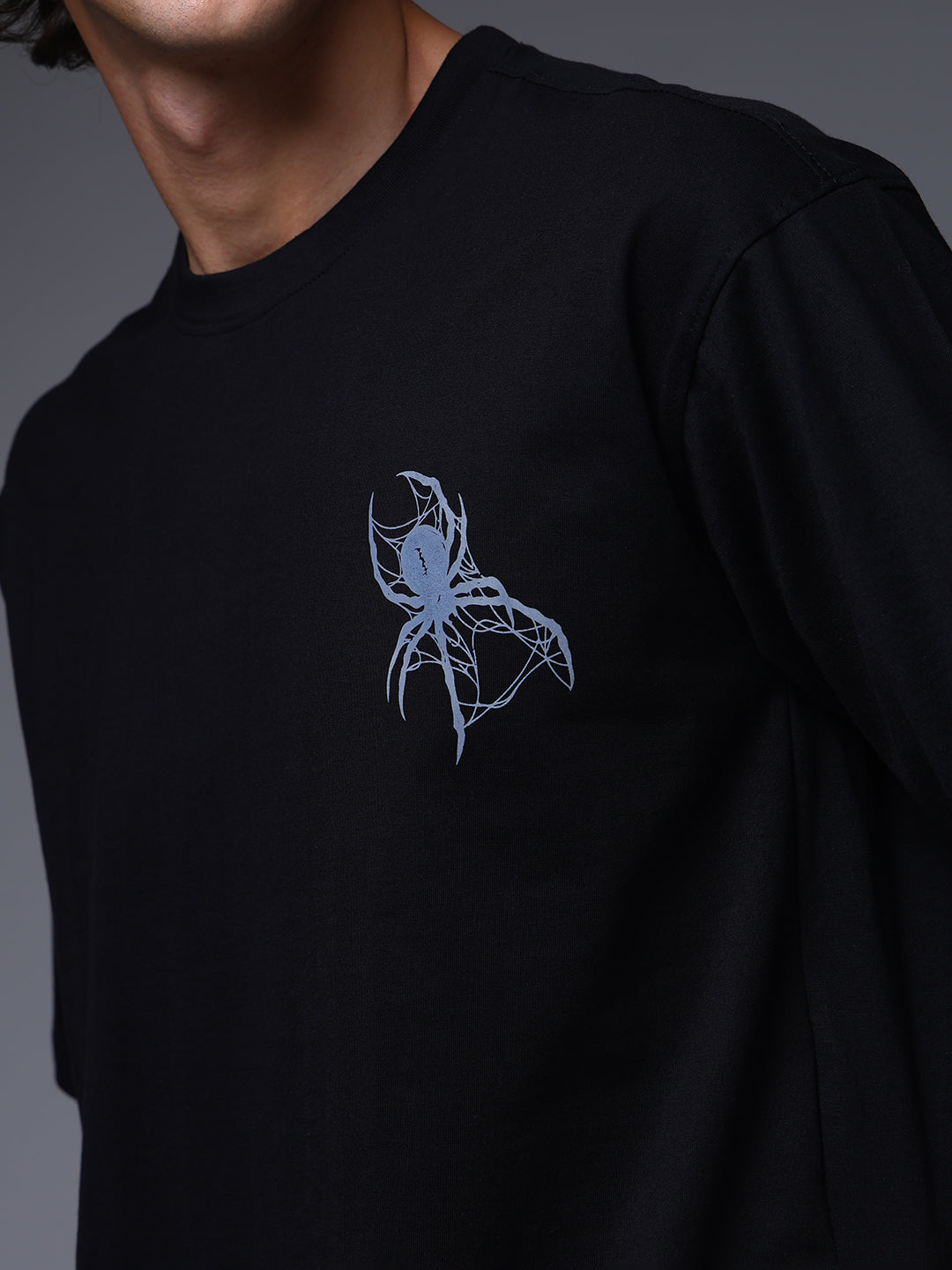 Men's Oversized Backprint Black Tshirt