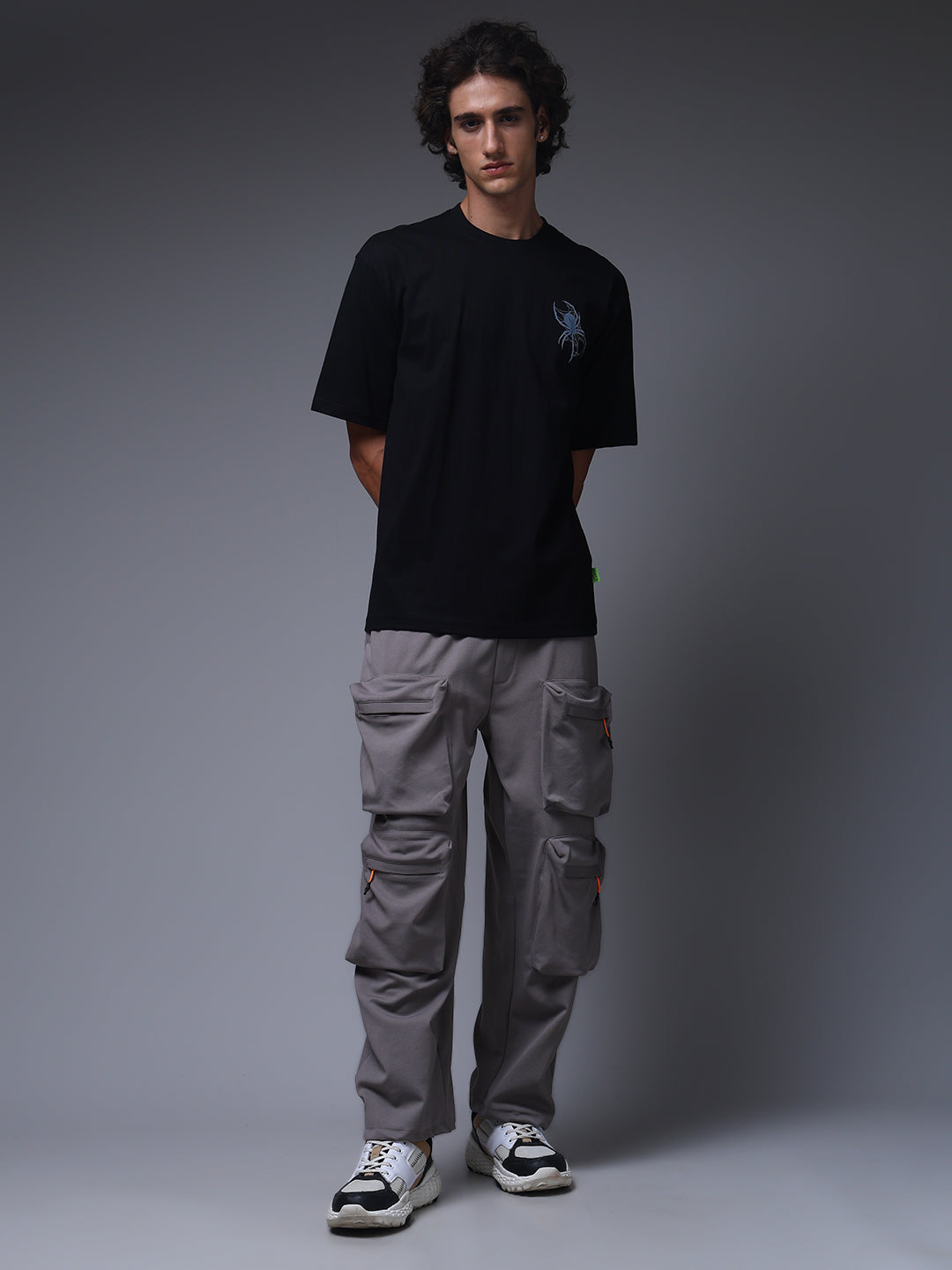 Men's Oversized Backprint Black Tshirt