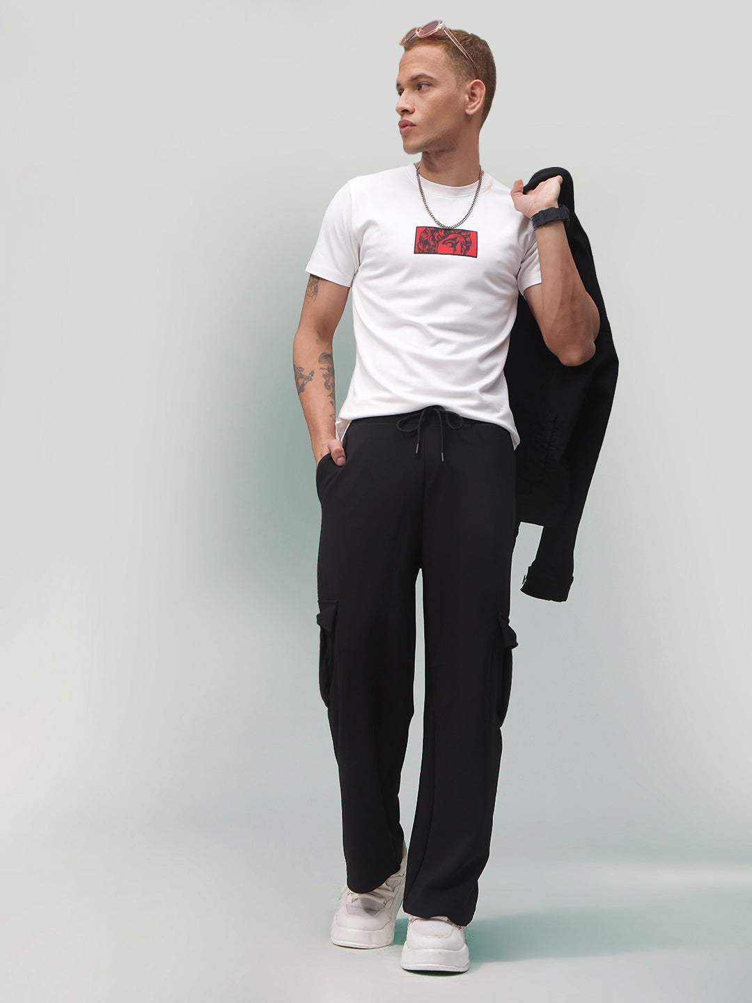 Mens Relaxed Fit Flexi Waist TrackPants