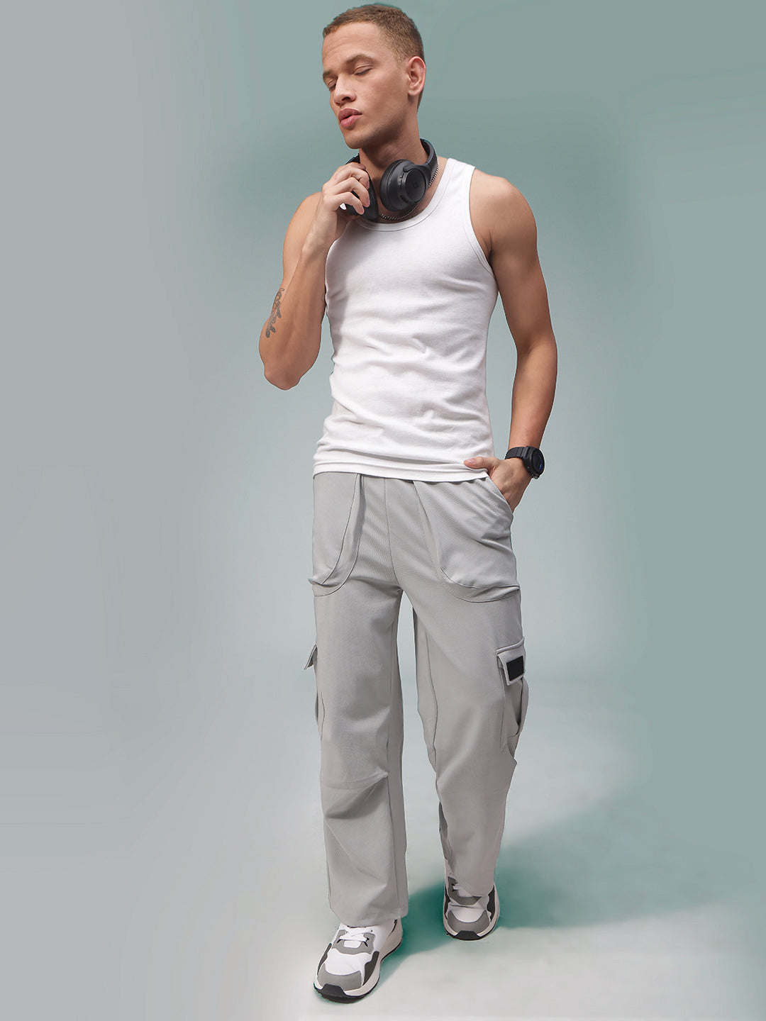 Mens Relaxed Fit Flexi Waist TrackPants