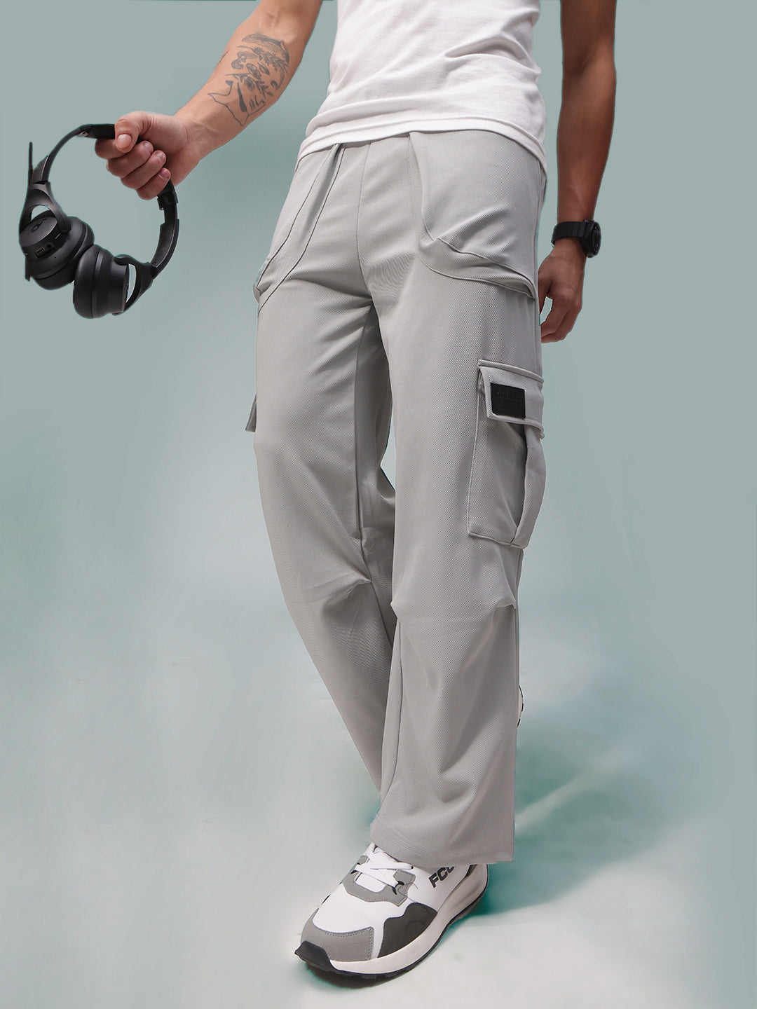 Mens Relaxed Fit Flexi Waist TrackPants