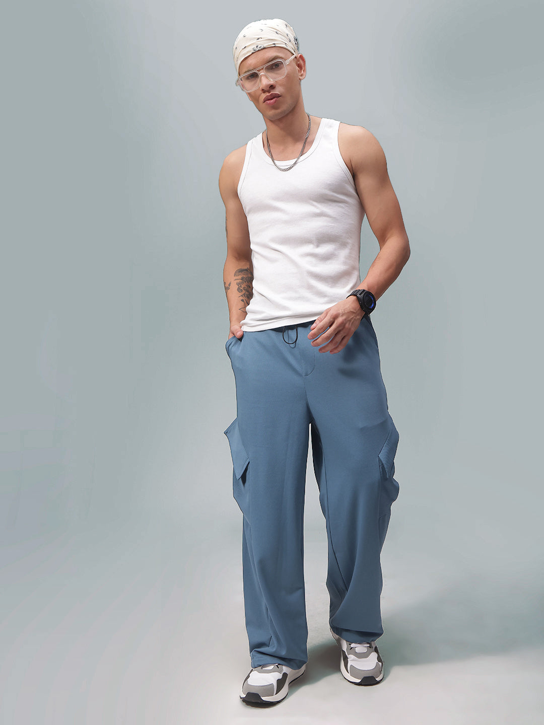 Mens Relaxed Fit Flexi Waist TrackPants