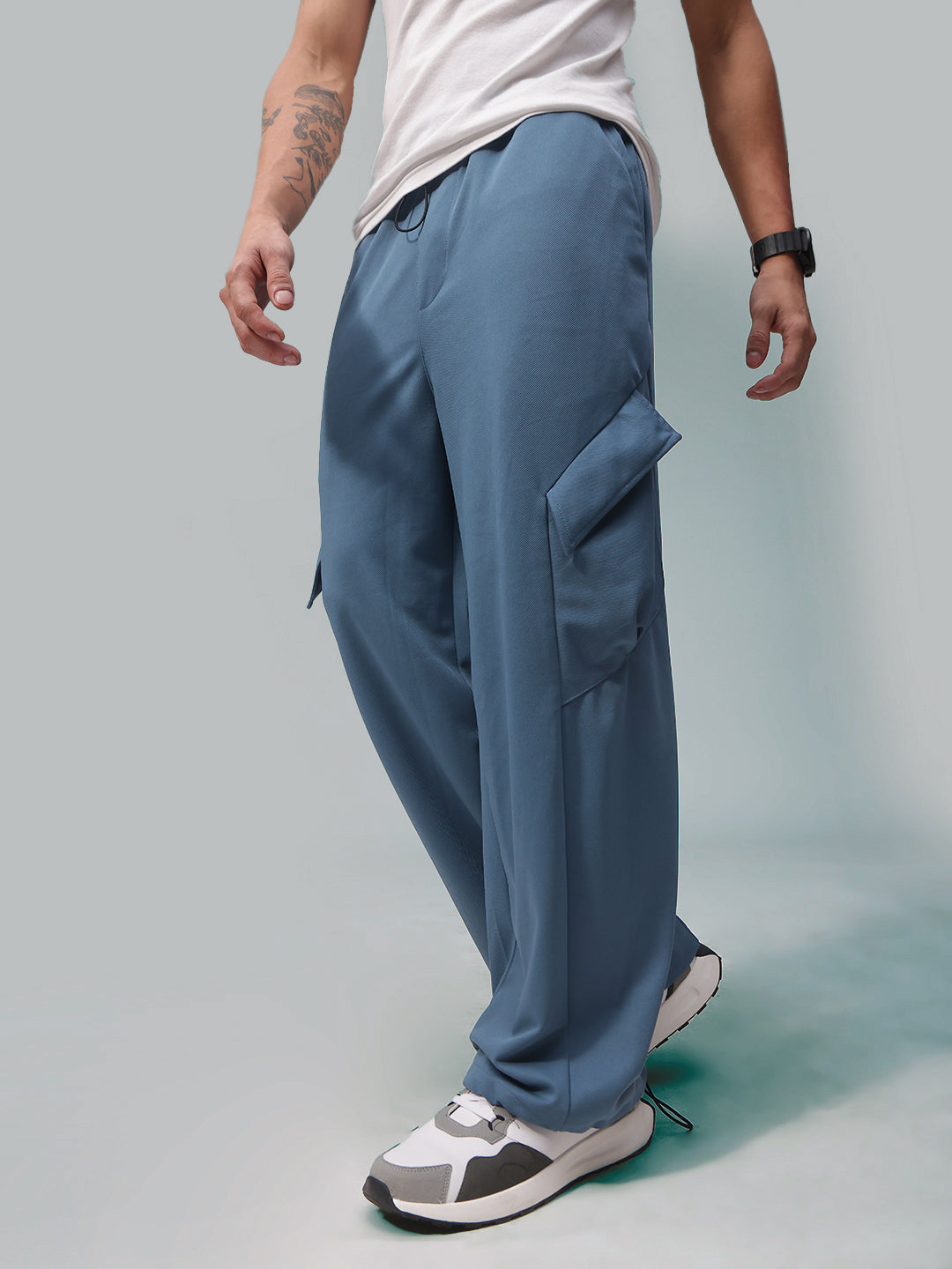 Mens Relaxed Fit Flexi Waist TrackPants