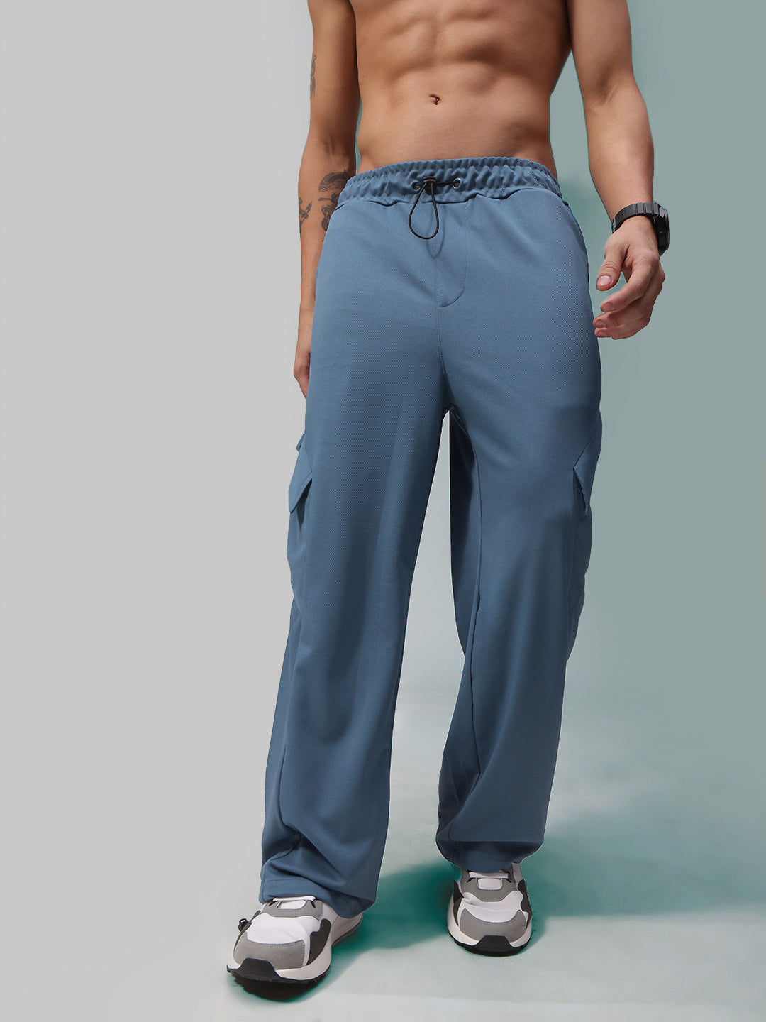 Mens Relaxed Fit Flexi Waist TrackPants