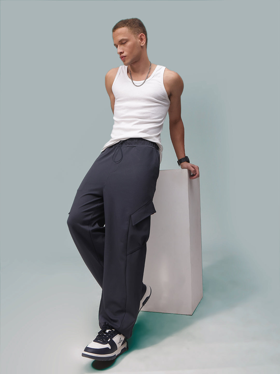 Mens Relaxed Fit Flexi Waist TrackPants