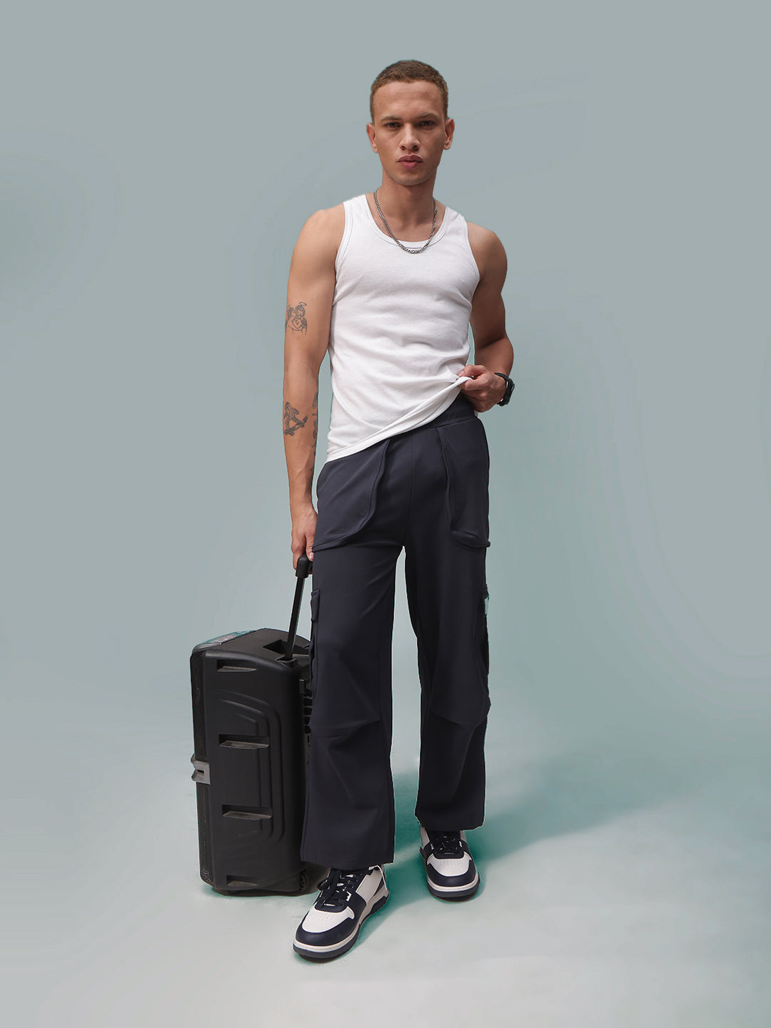 Mens Relaxed Fit Flexi Waist TrackPants