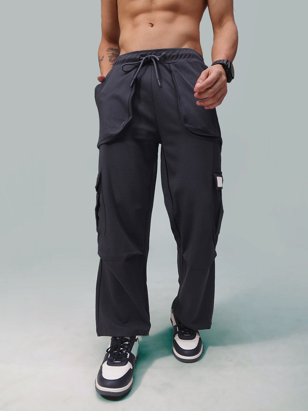 Mens Relaxed Fit Flexi Waist TrackPants