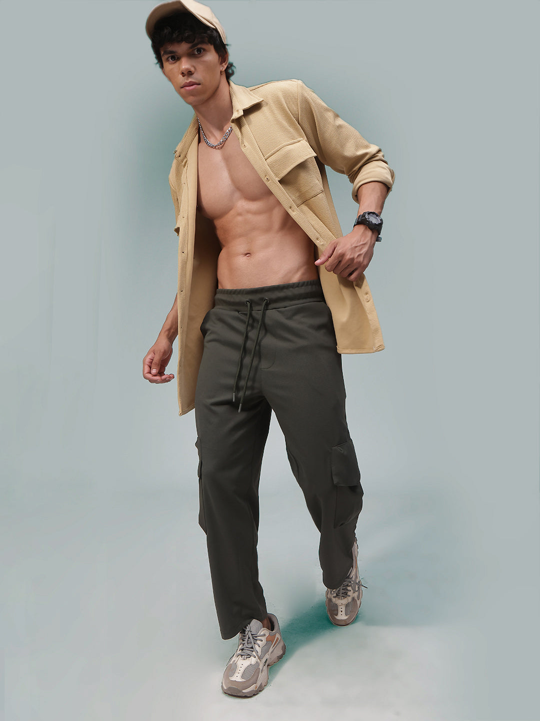 Mens Relaxed Fit Flexi Waist TrackPants