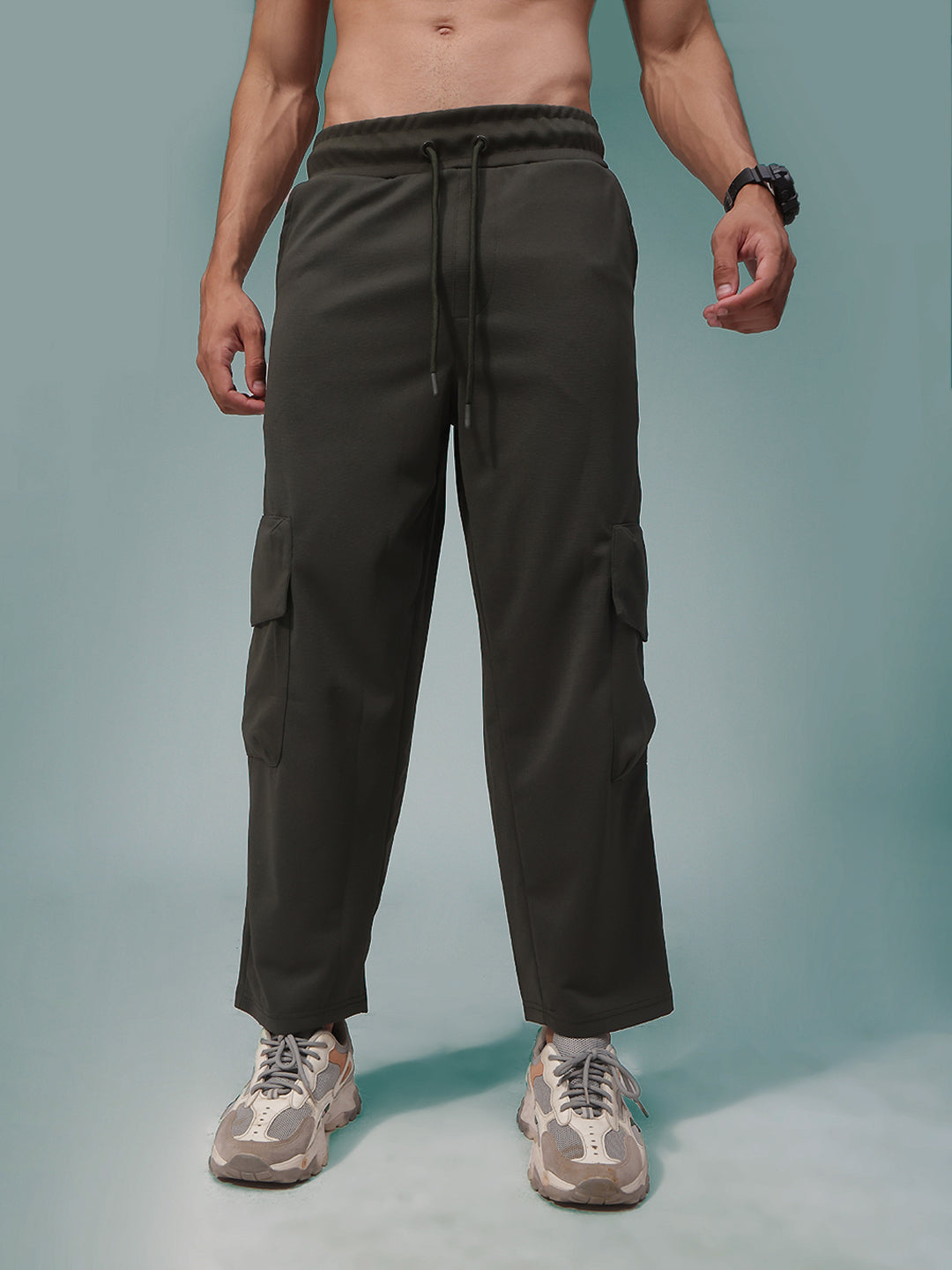 Mens Relaxed Fit Flexi Waist TrackPants