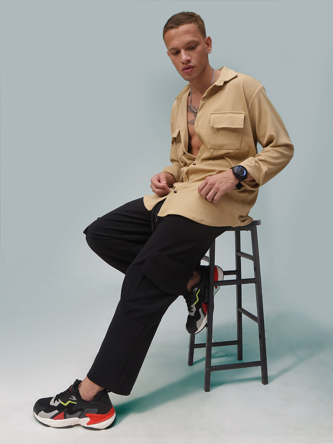 Mens Relaxed Fit Flexi Waist TrackPants