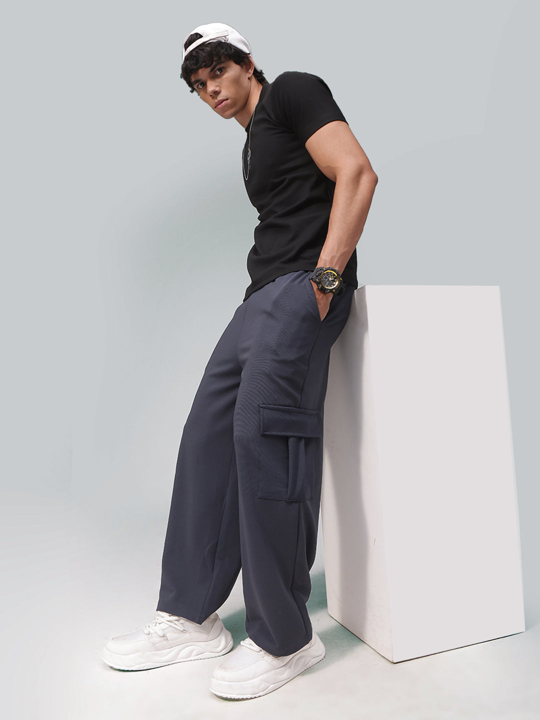 Mens Relaxed Fit Flexi Waist TrackPants