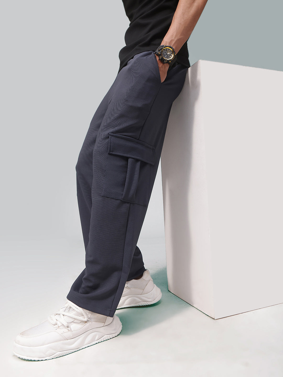 Mens Relaxed Fit Flexi Waist TrackPants