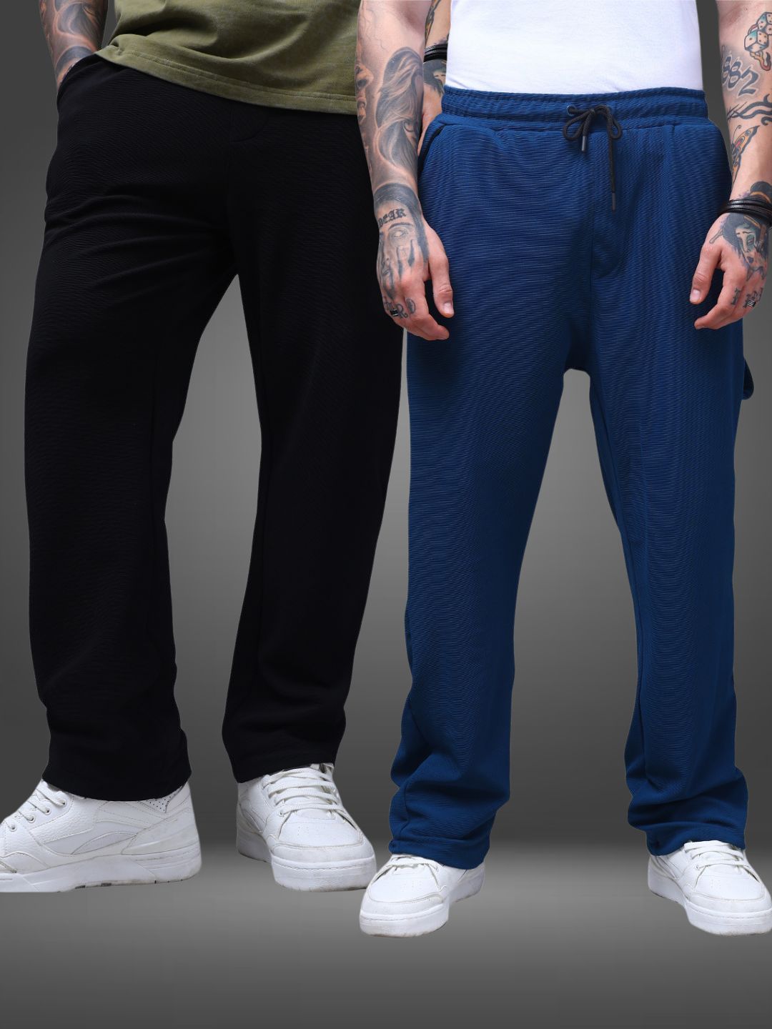 Men's Straight Fit Pack of 2 Trackpants