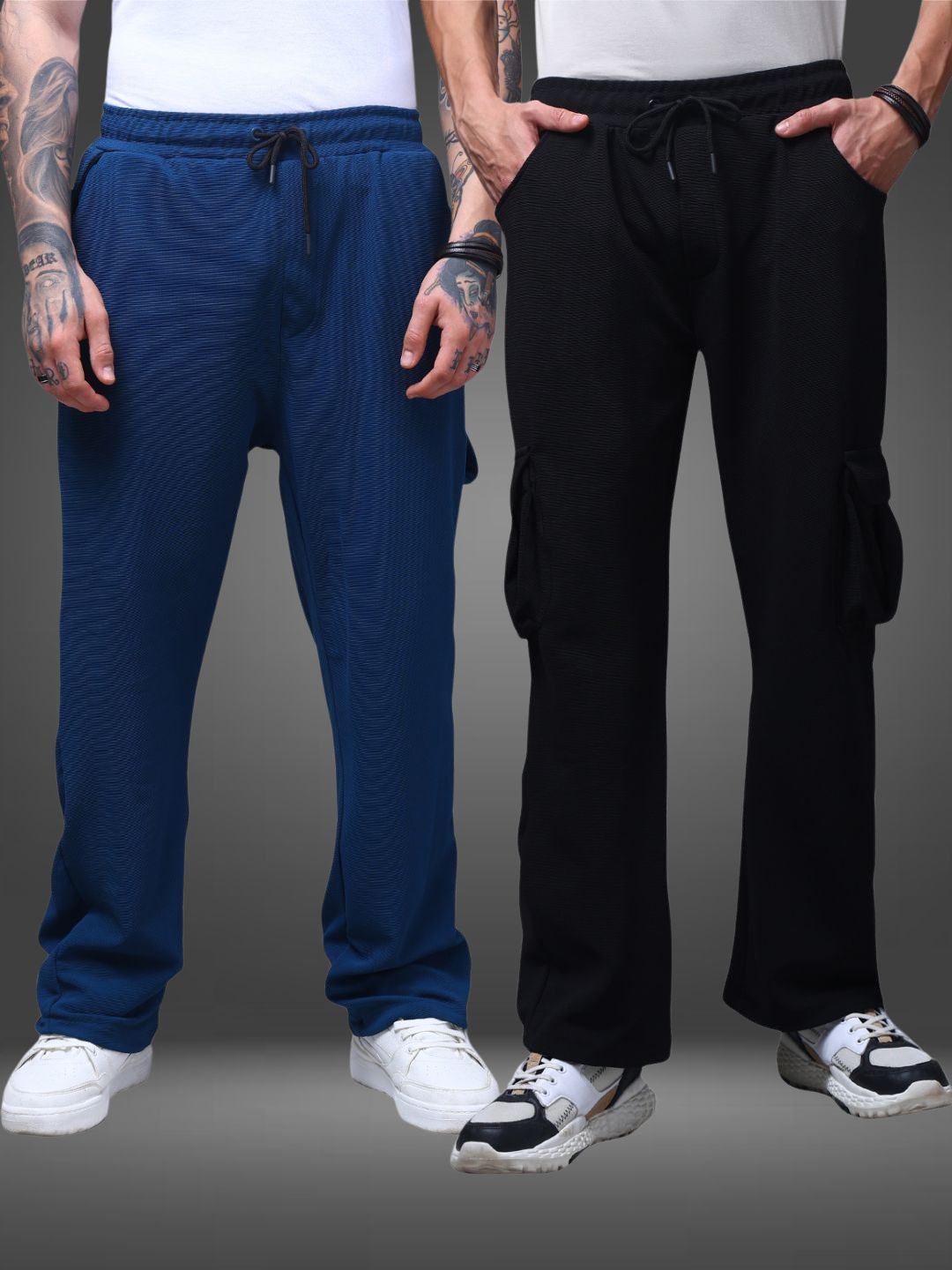 Men's Straight Fit Pack of 2 Trackpants
