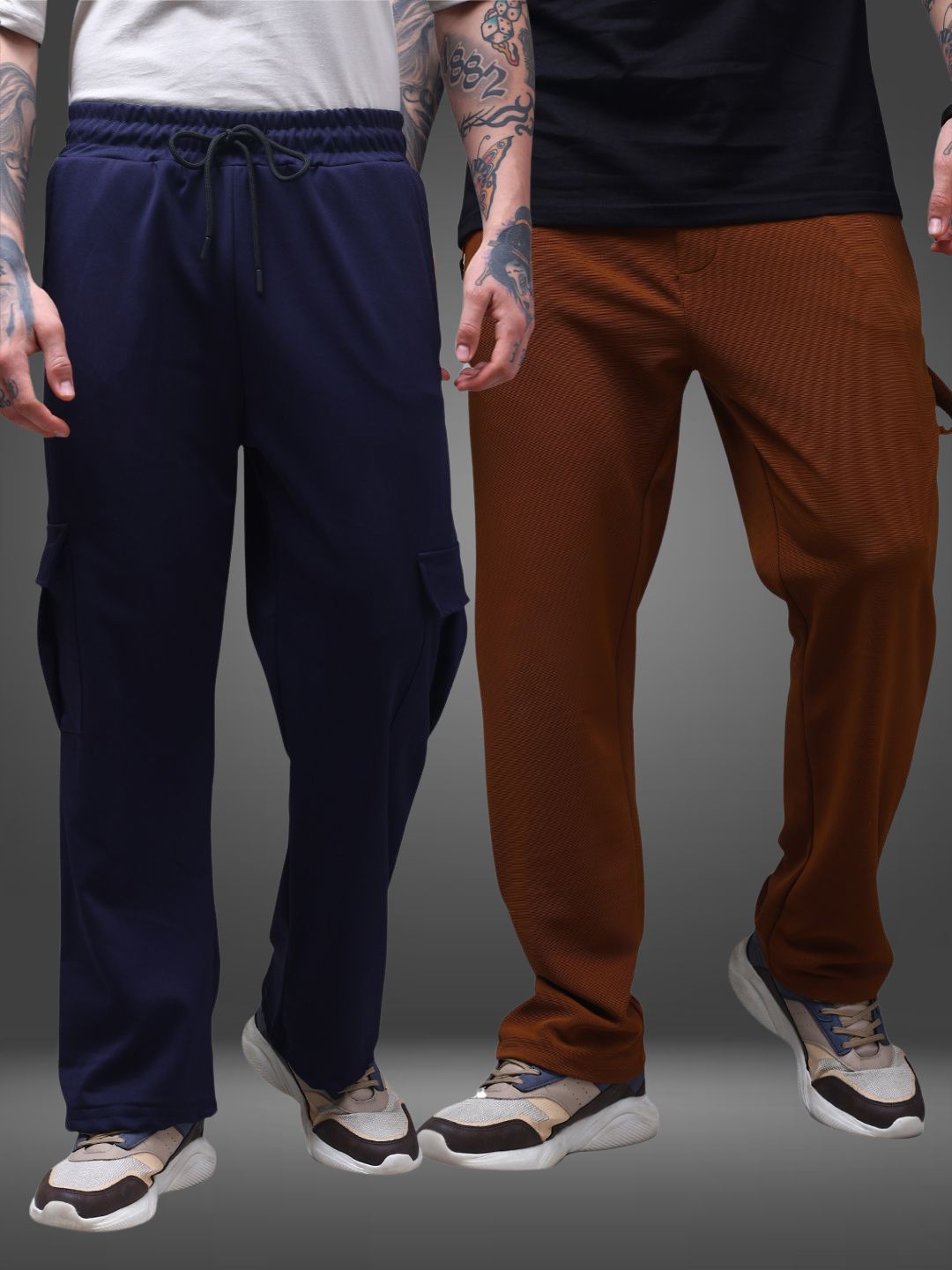 Men's Straight Fit Pack of 2 Trackpants