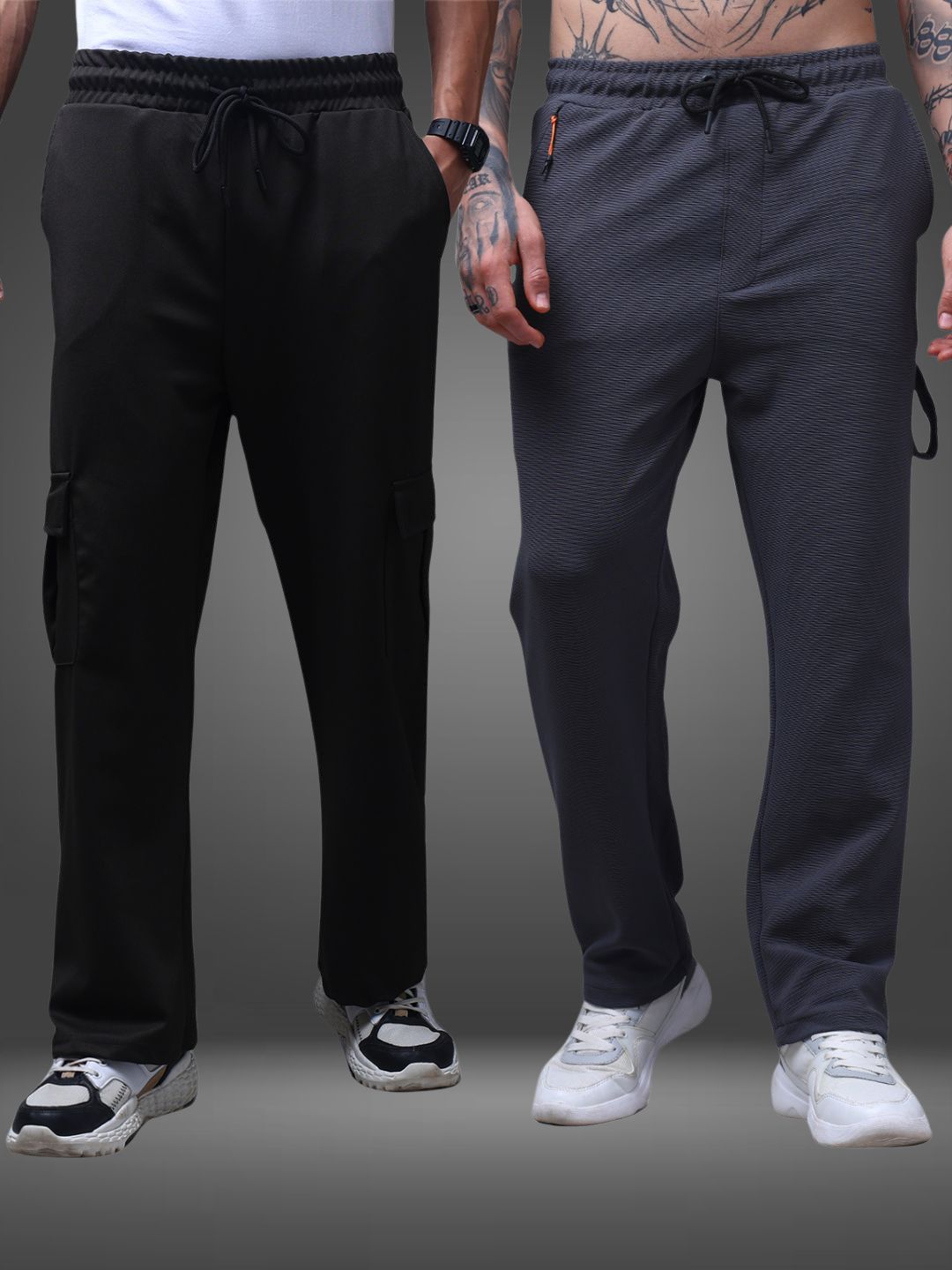 Men's Straight Fit Pack of 2 Trackpants