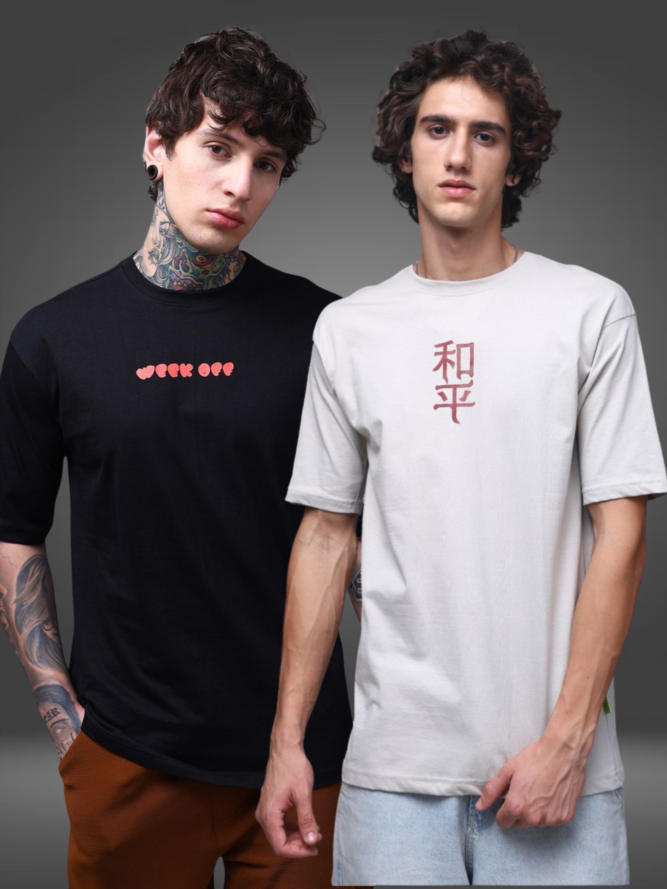 Men's Oversized Pack of 2 tshirts