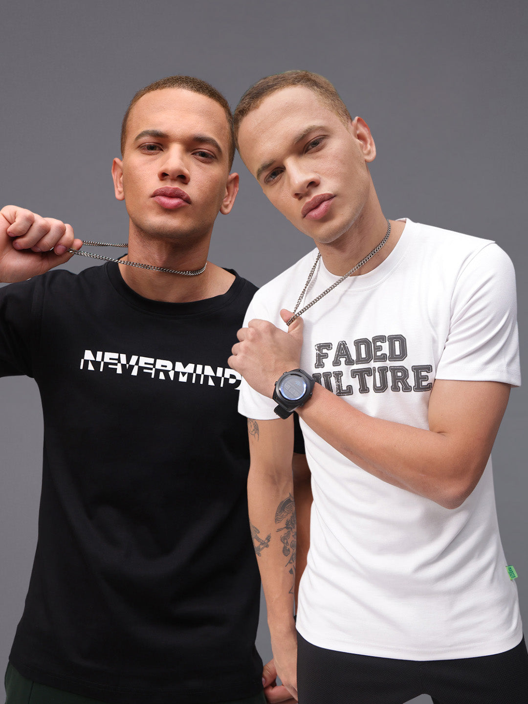 Mens Regular Fit Pack of 2 Printed Tshirts