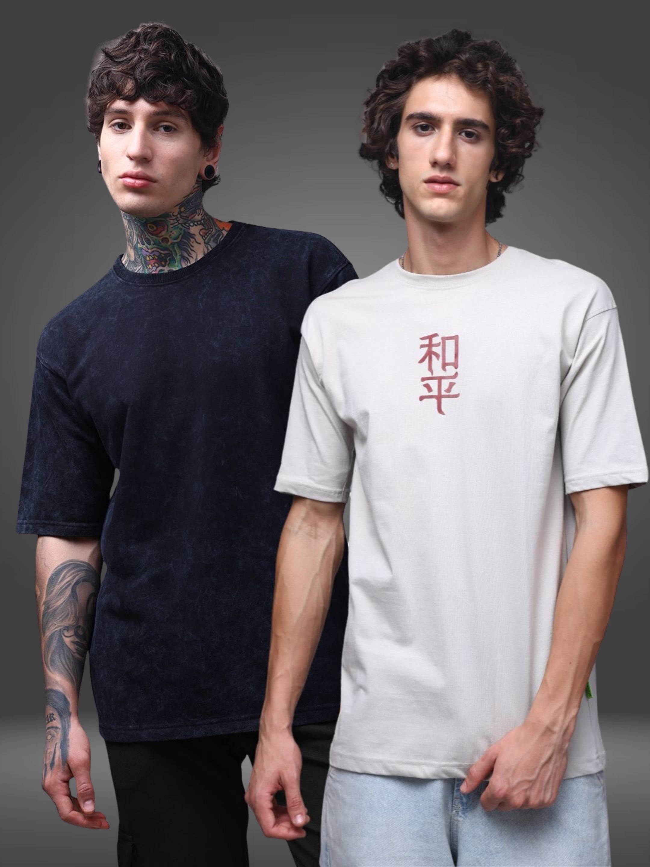 Men's Oversized Pack of 2 tshirts