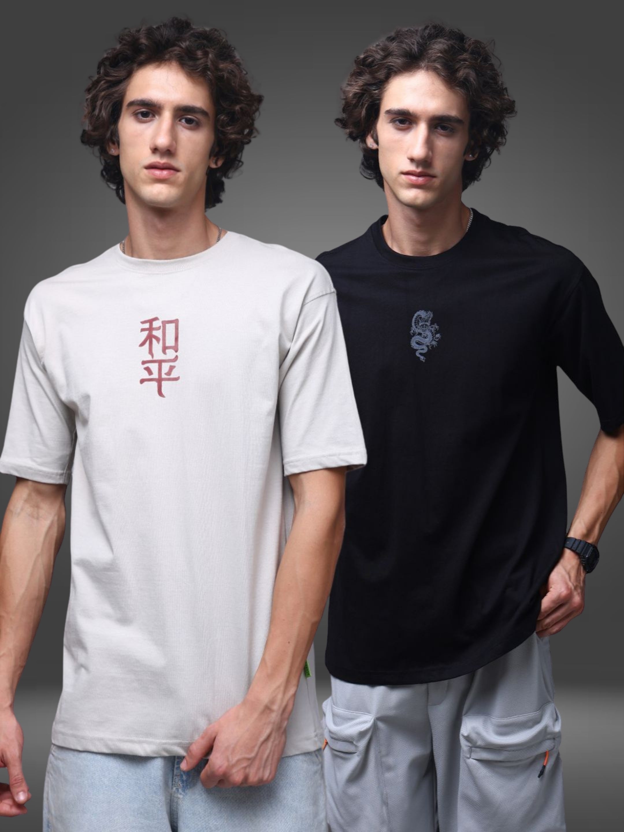Men's Oversized Pack of 2 tshirts