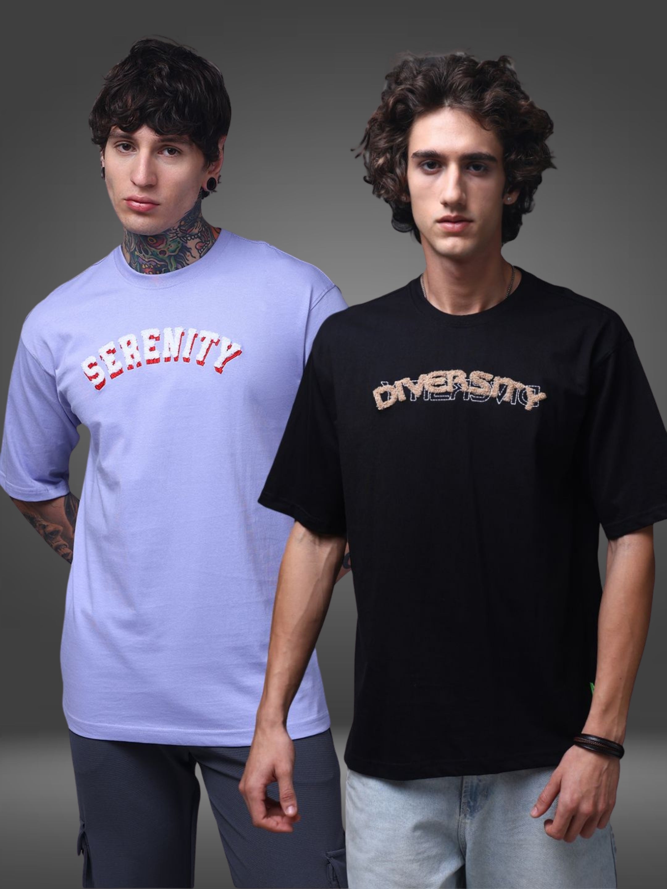 Men's Oversized Pack of 2 tshirts