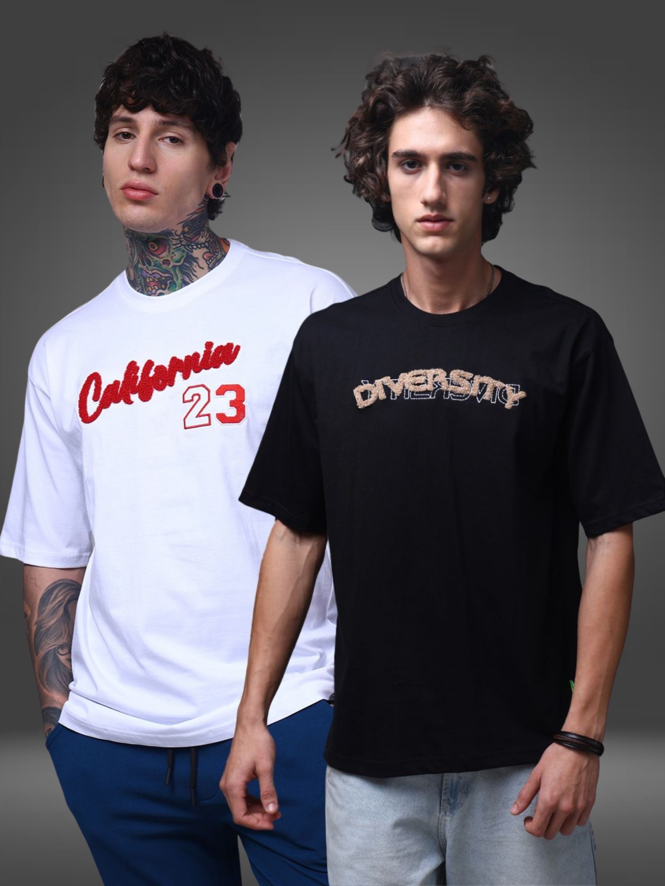 Men's Oversized Pack of 2 tshirts