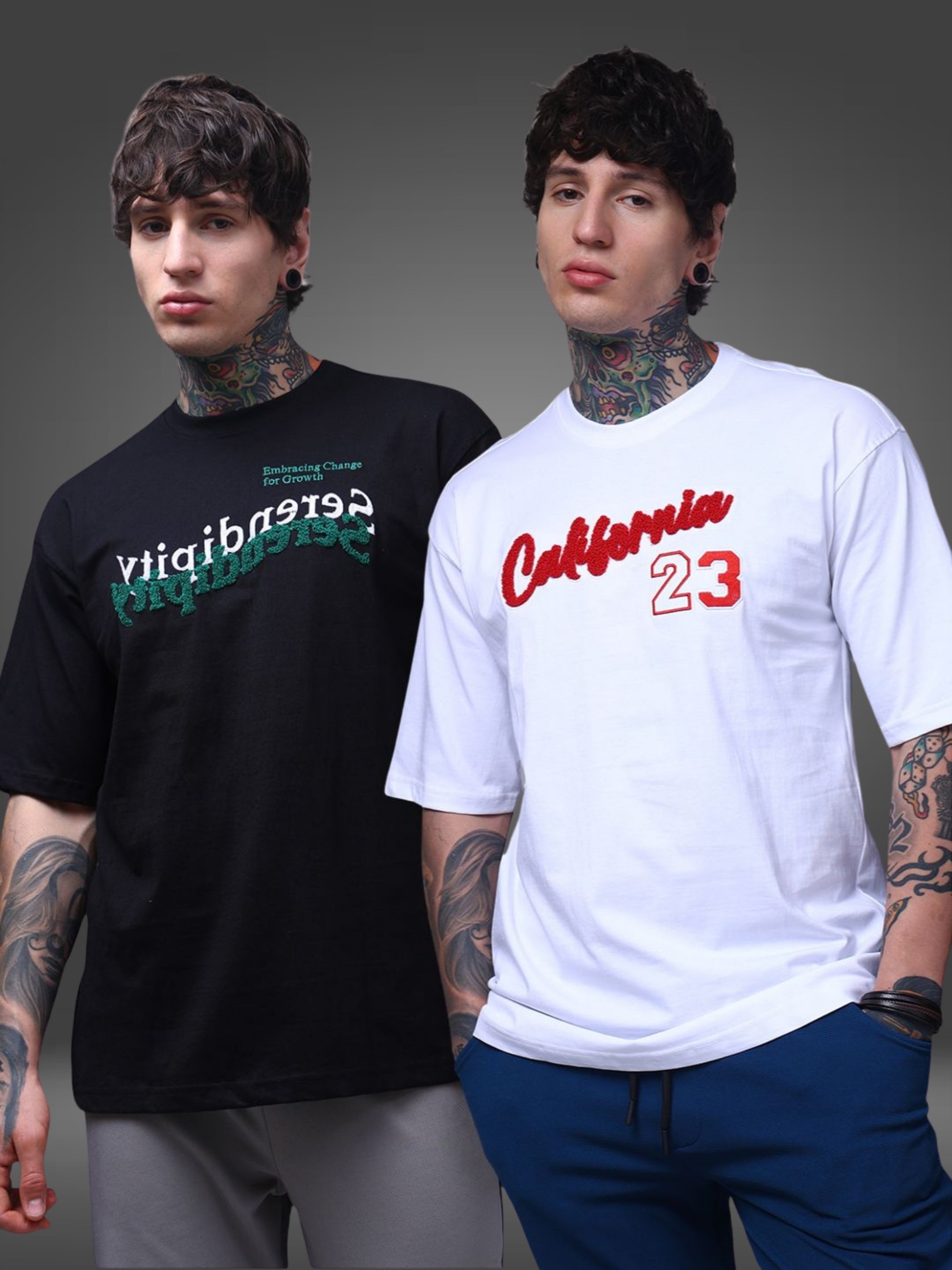 Men's Oversized Pack of 2 tshirts