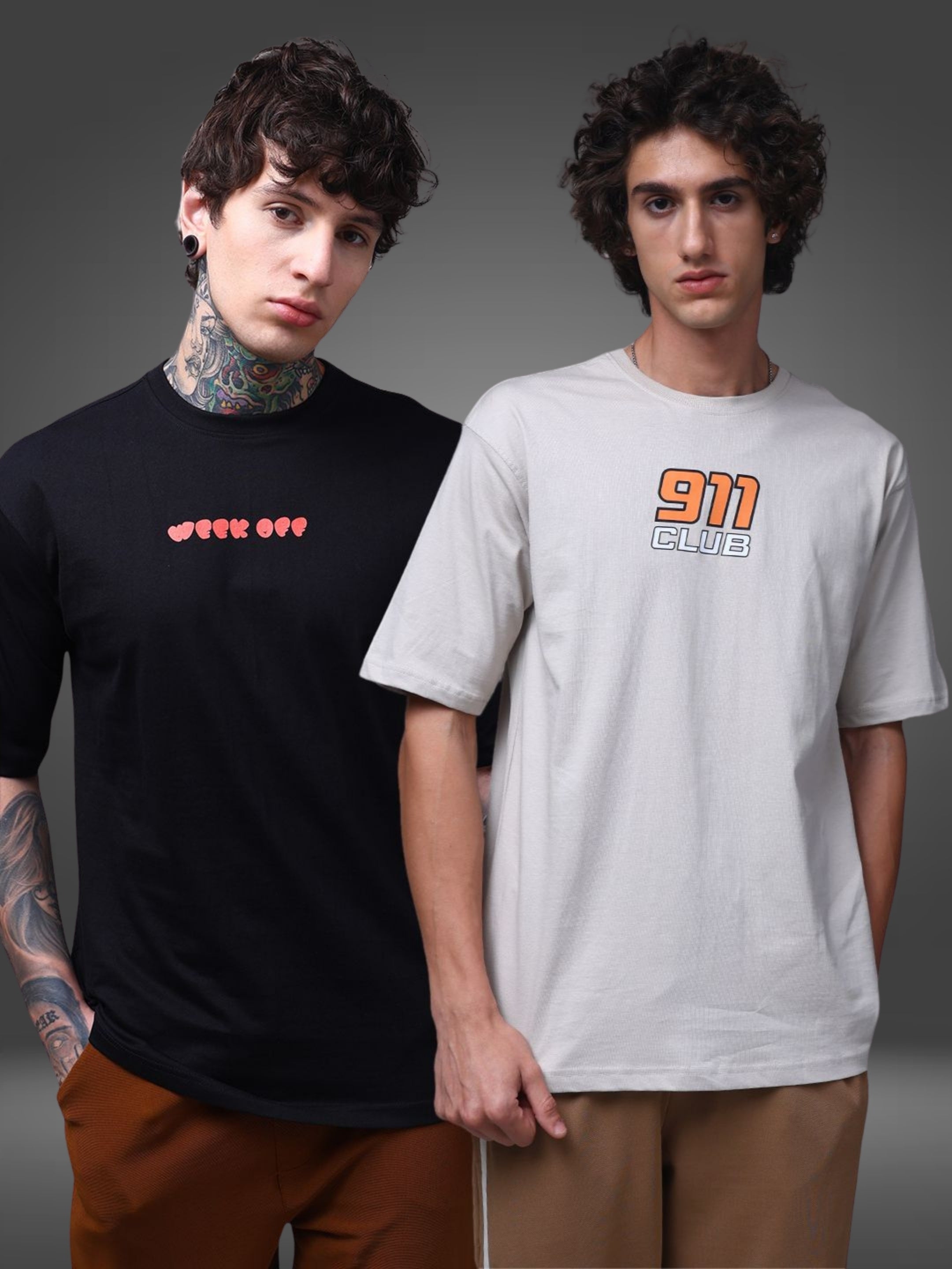 Men's Oversized Pack of 2 tshirts