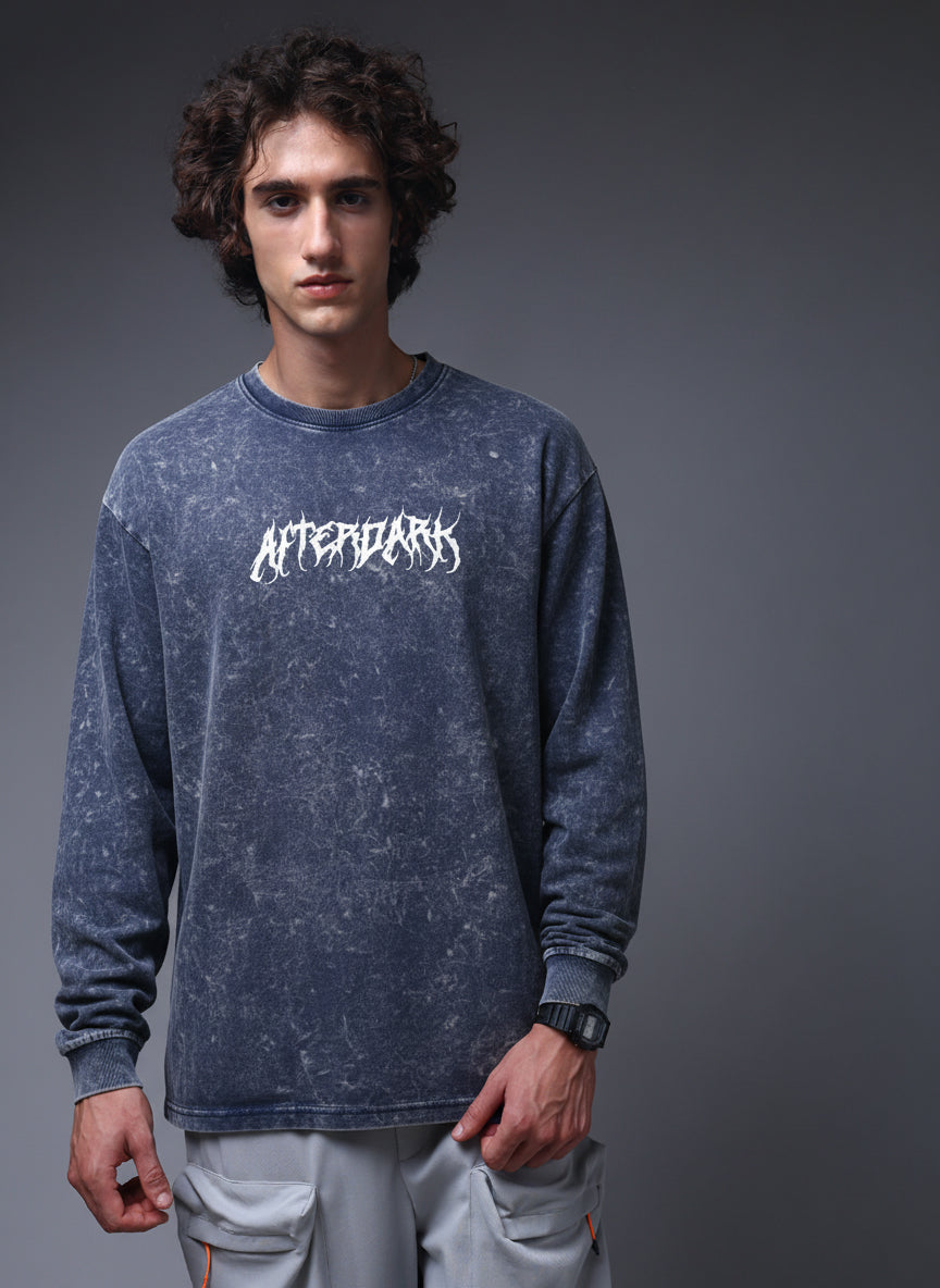 Men's Acidwashed Full Sleeves Streetwear T-shirt
