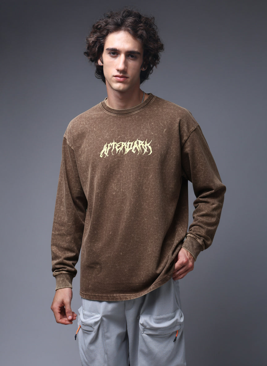 Men's Acidwashed Full Sleeves Streetwear T-shirt