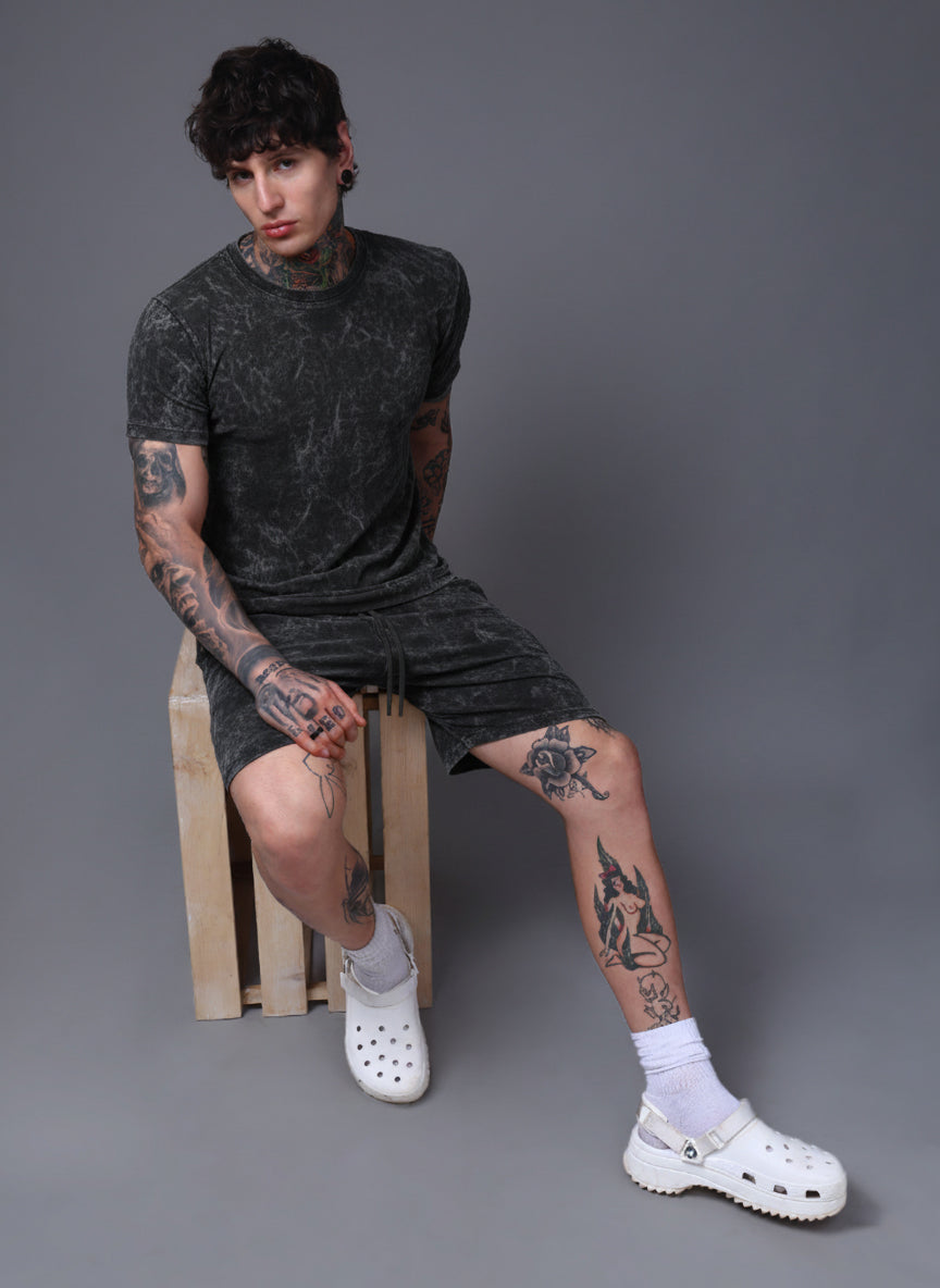 Men's Acidwashed Black Cords