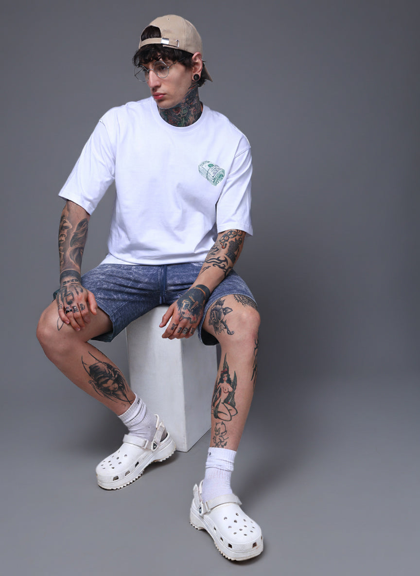 Men's Acidwashed Blue Shorts