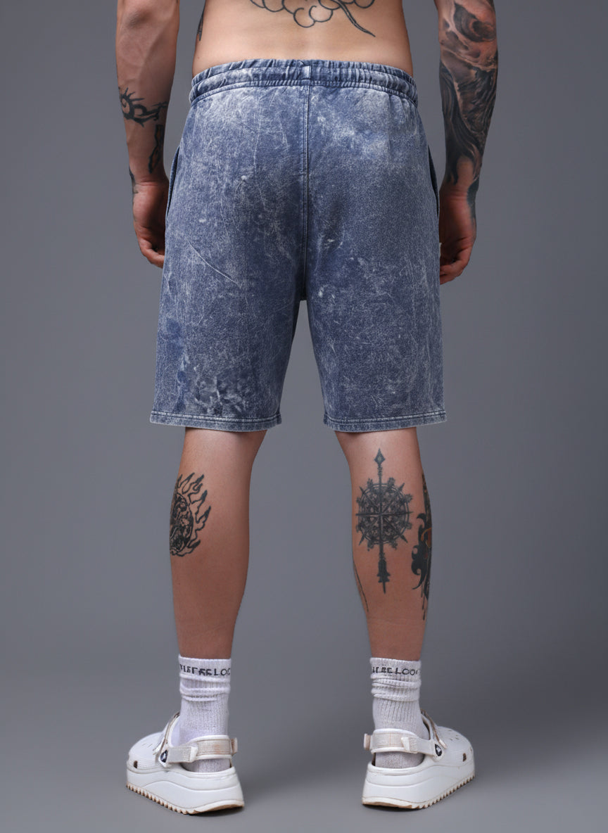 Men's Acidwashed Blue Shorts