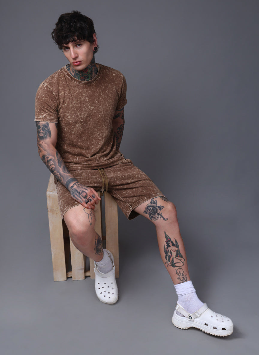 Men's Acidwashed Brown Cords