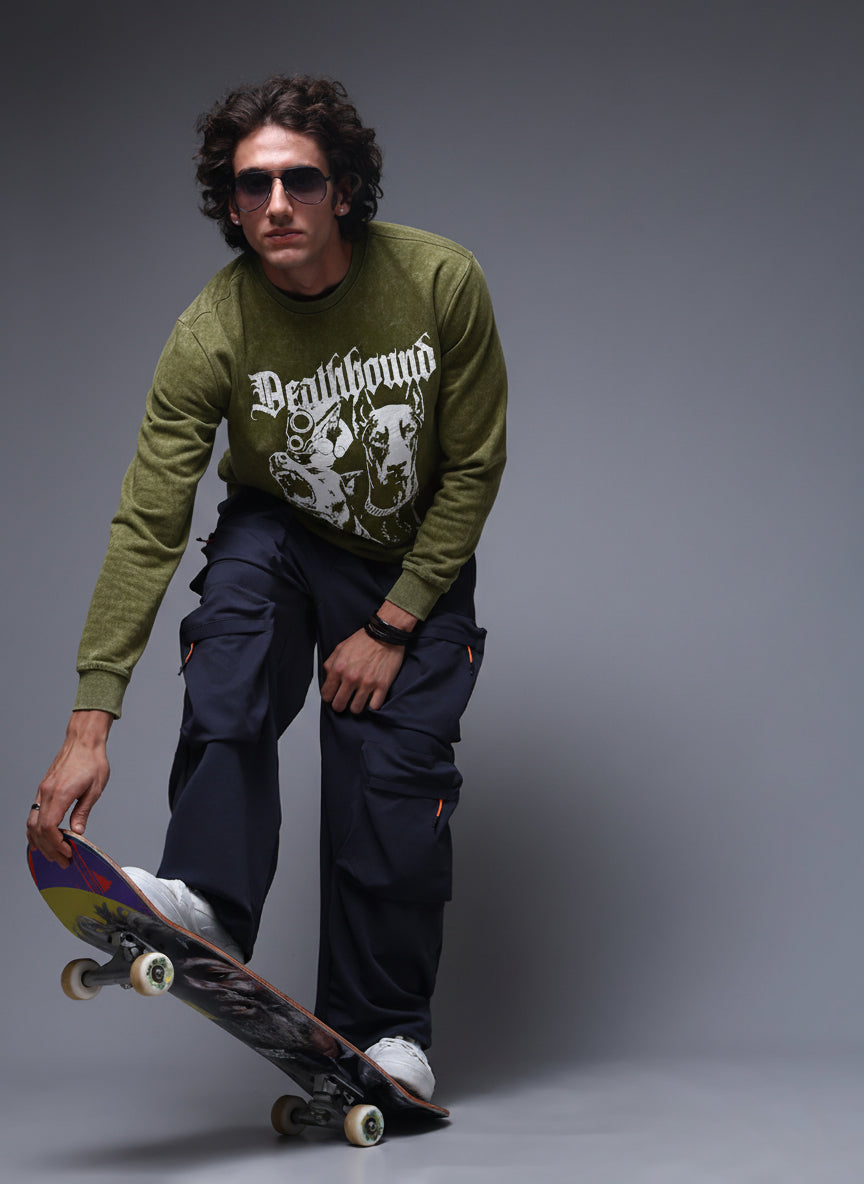 Men's Acidwashed Full Sleeves Streetwear T-shirt