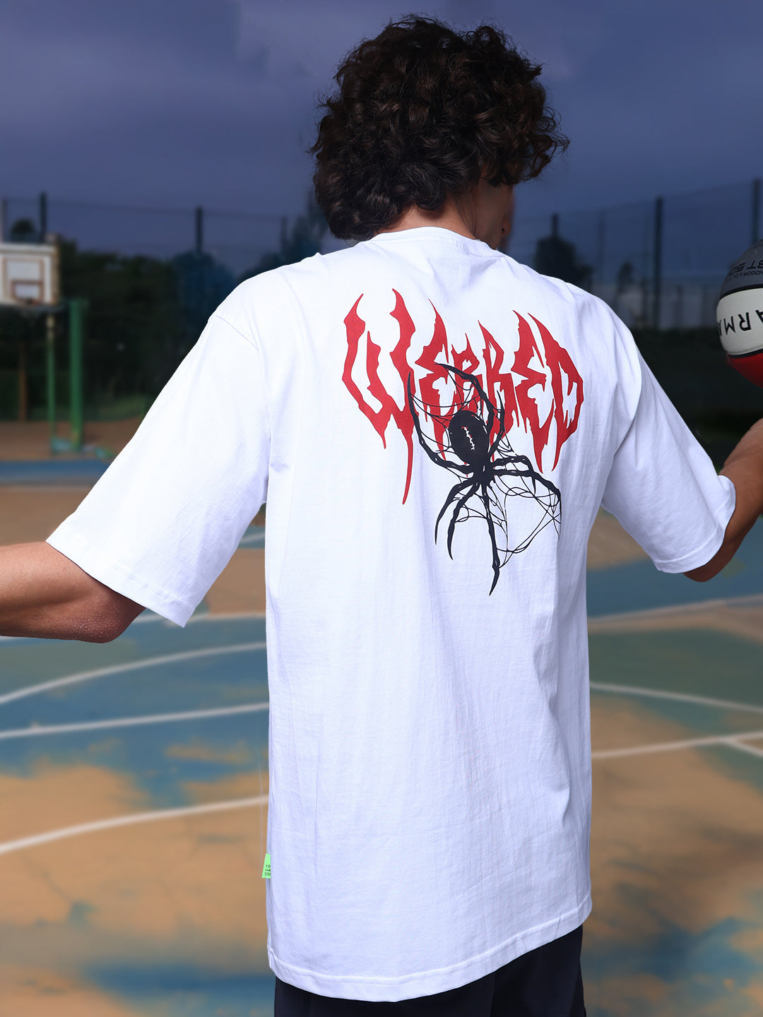 Men's Oversized Backprint White Tshirt