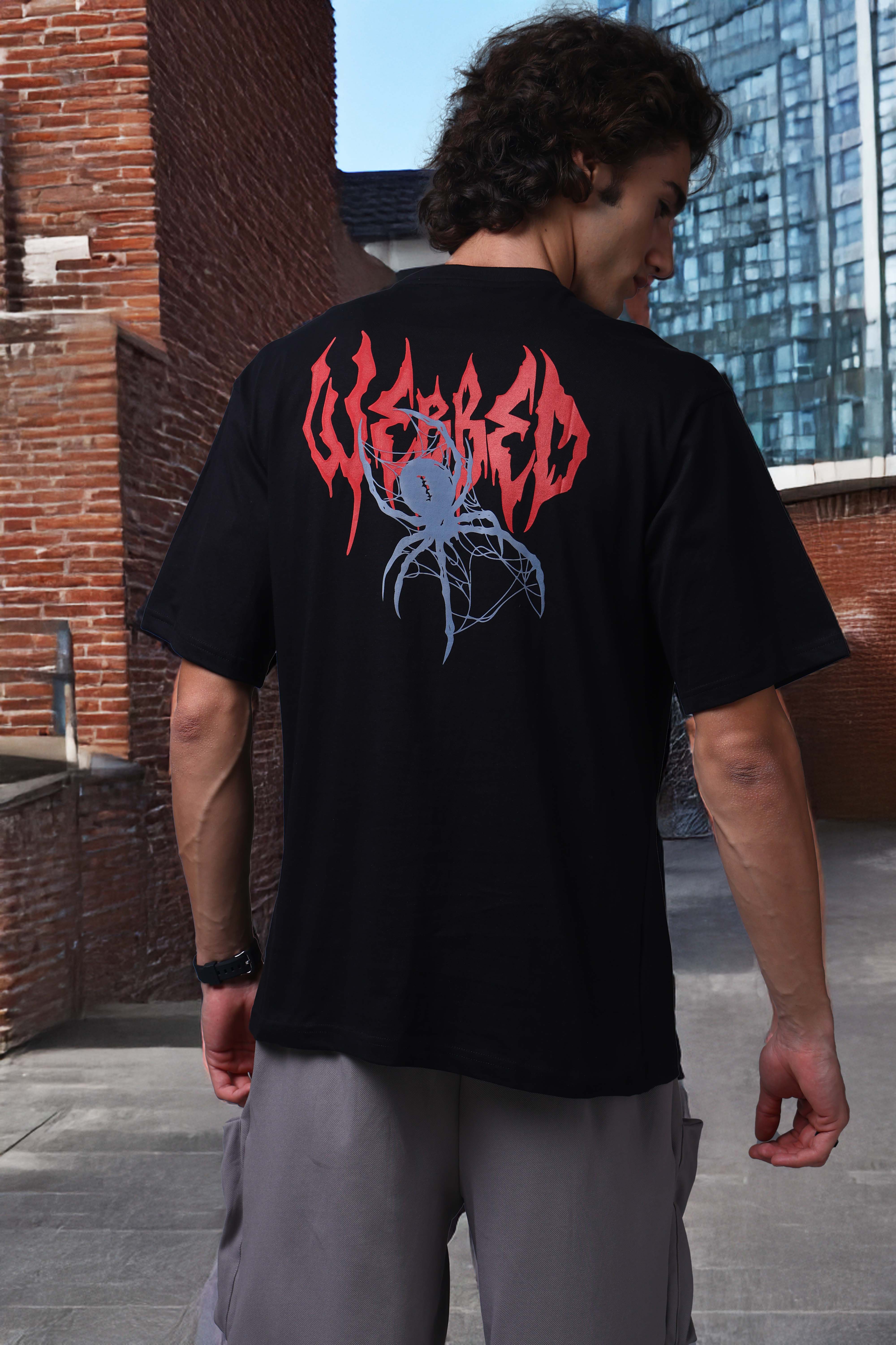 Men's Oversized Backprint Black Tshirt