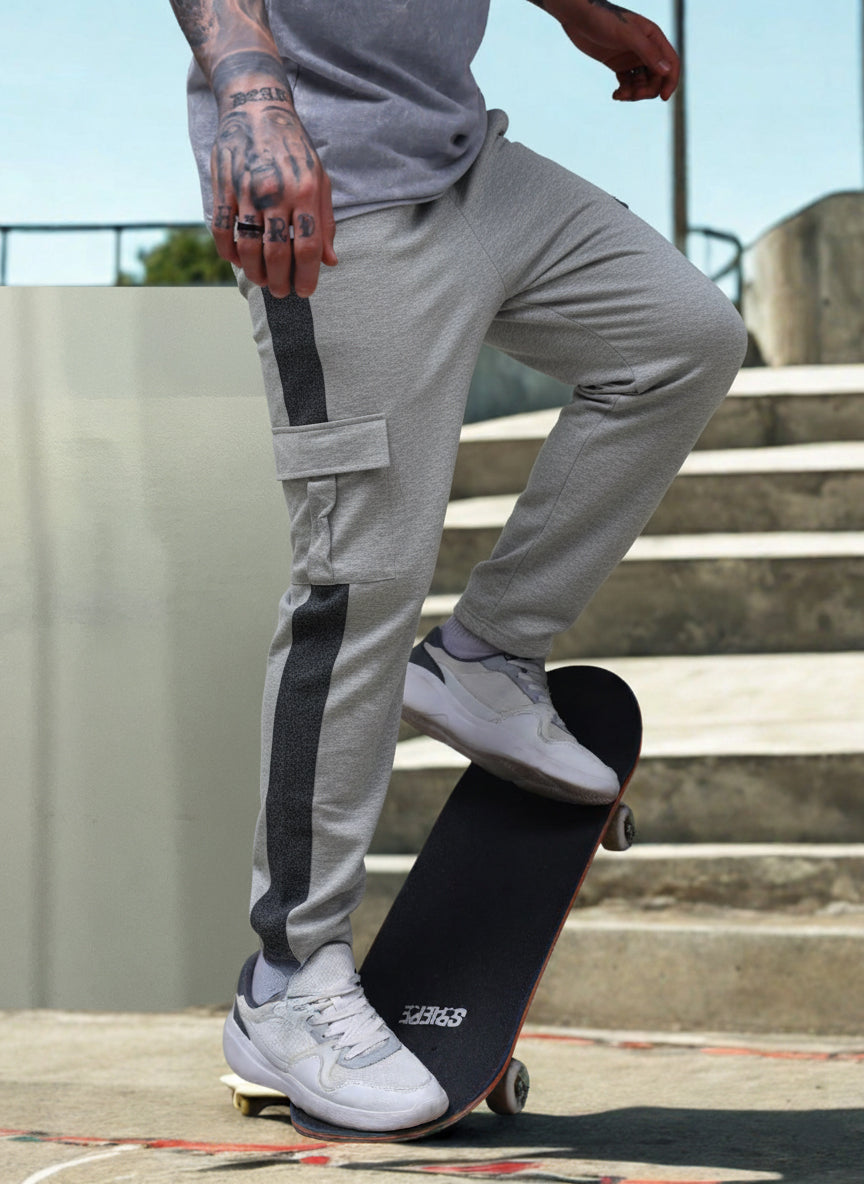 Mens Loose Fit Grey Trackpant