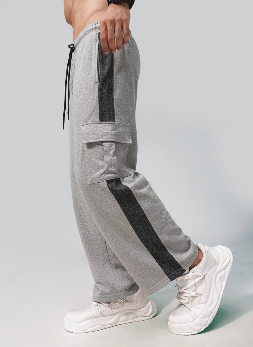 Mens Loose Fit Grey Trackpant