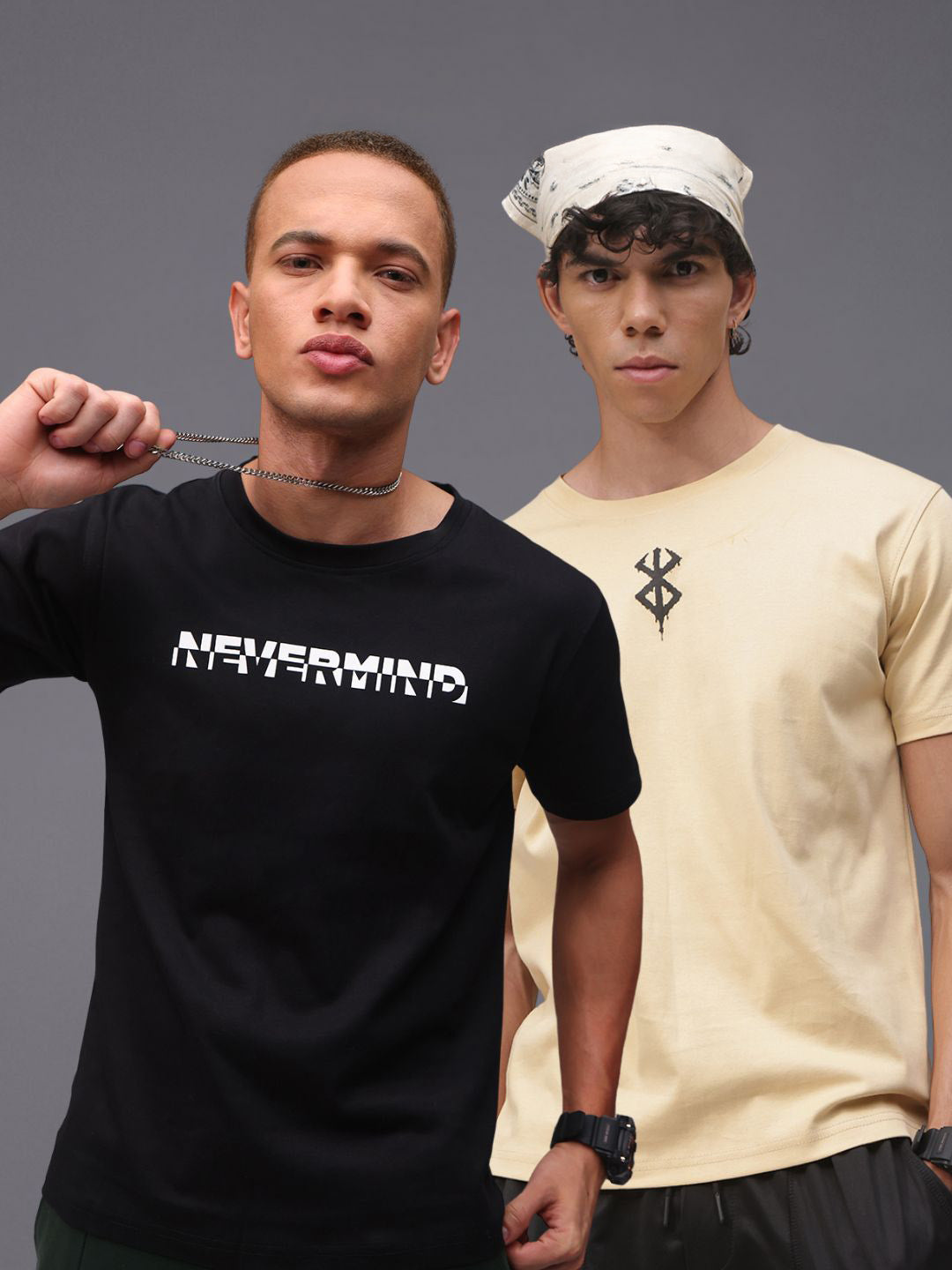 Mens Regular Fit Pack of 2 Printed Tshirts
