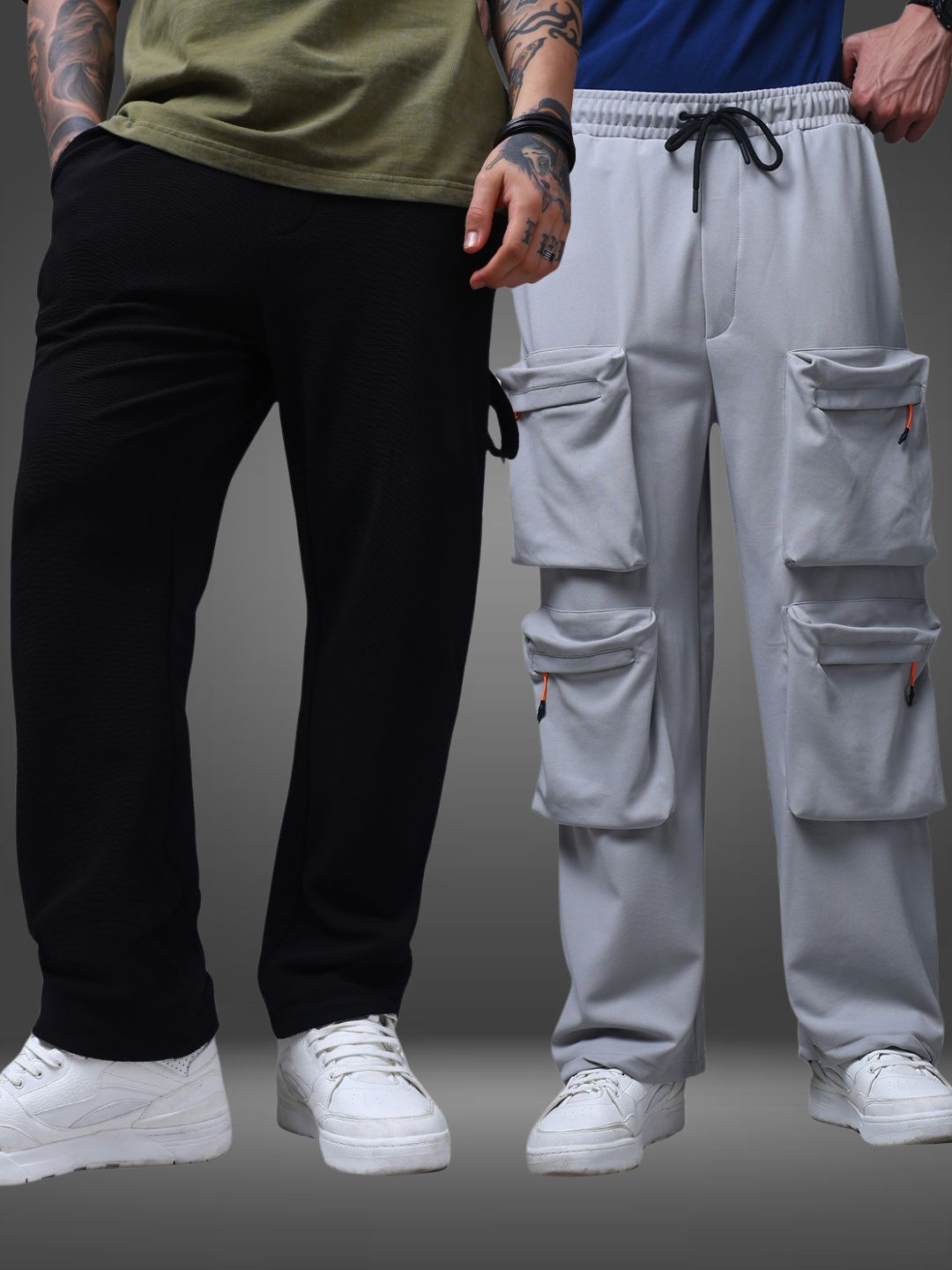 Men's Loose Fit Pack of 2 Trackpants