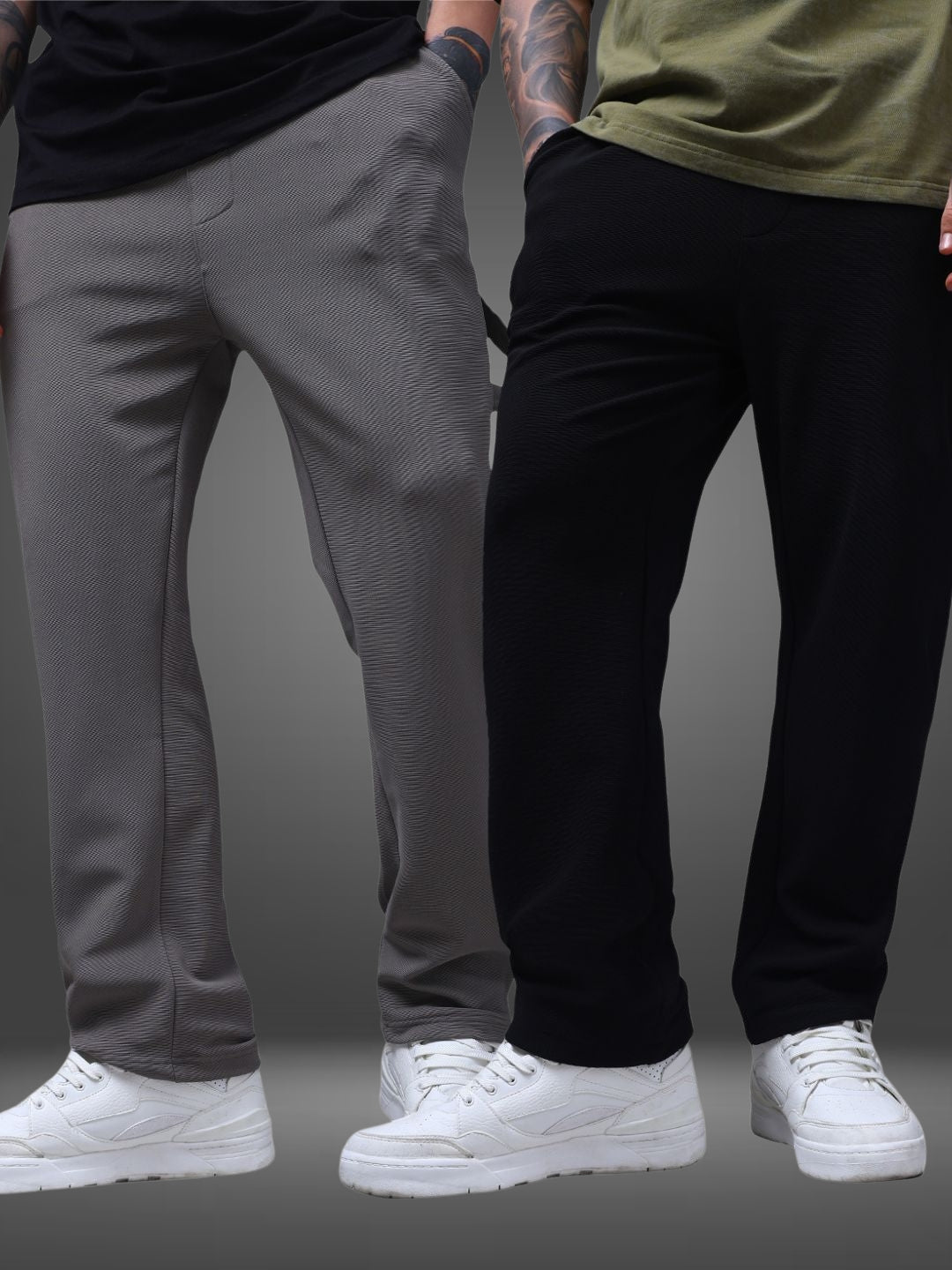 Men's Straight Fit Pack of 2 Trackpants
