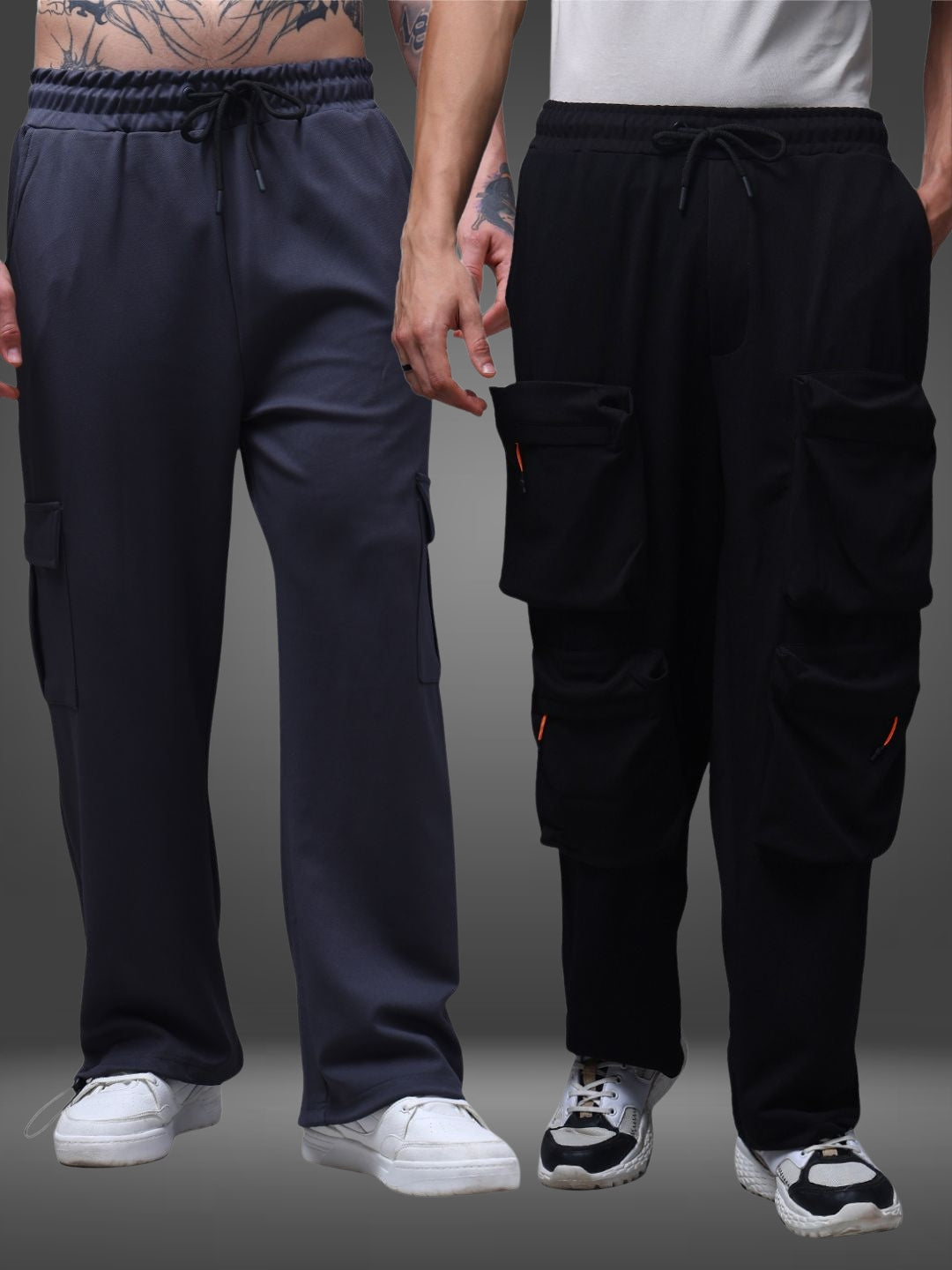 Men's Loose Fit Pack of 2 Trackpants
