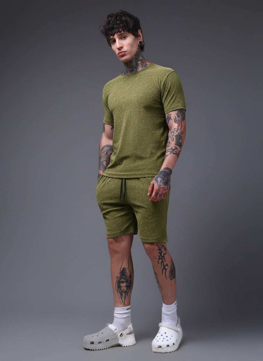 Men's Acidwashed Olive Cords