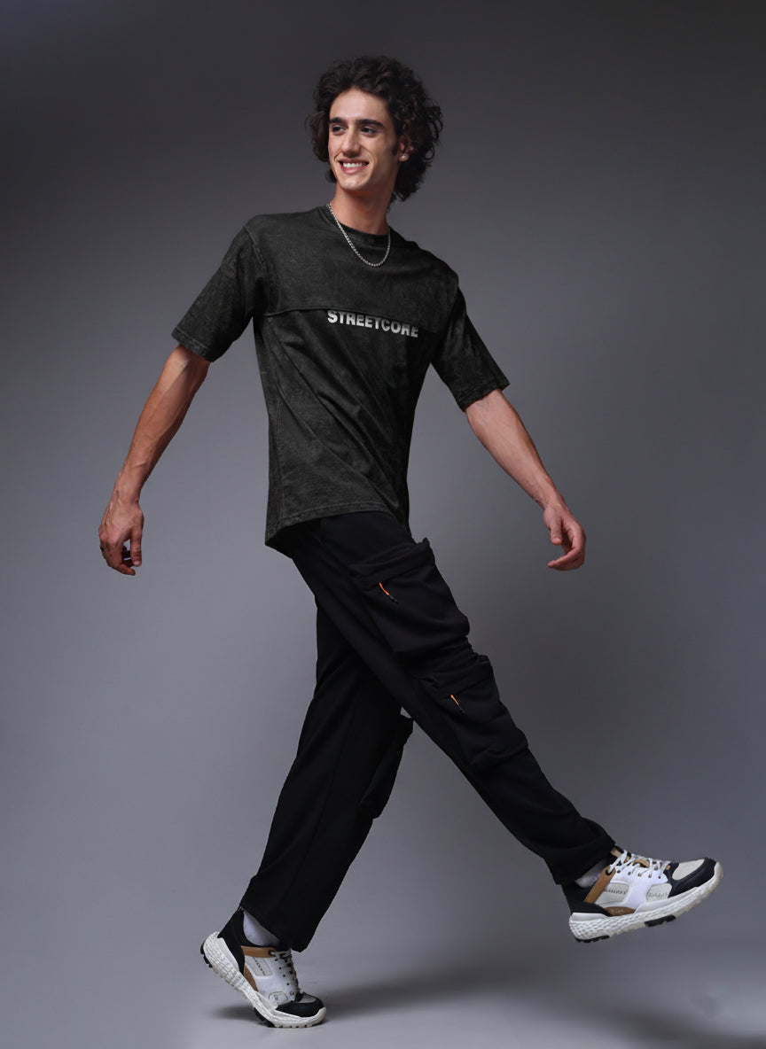 Men's Acidwashed Streetwear T-shirt